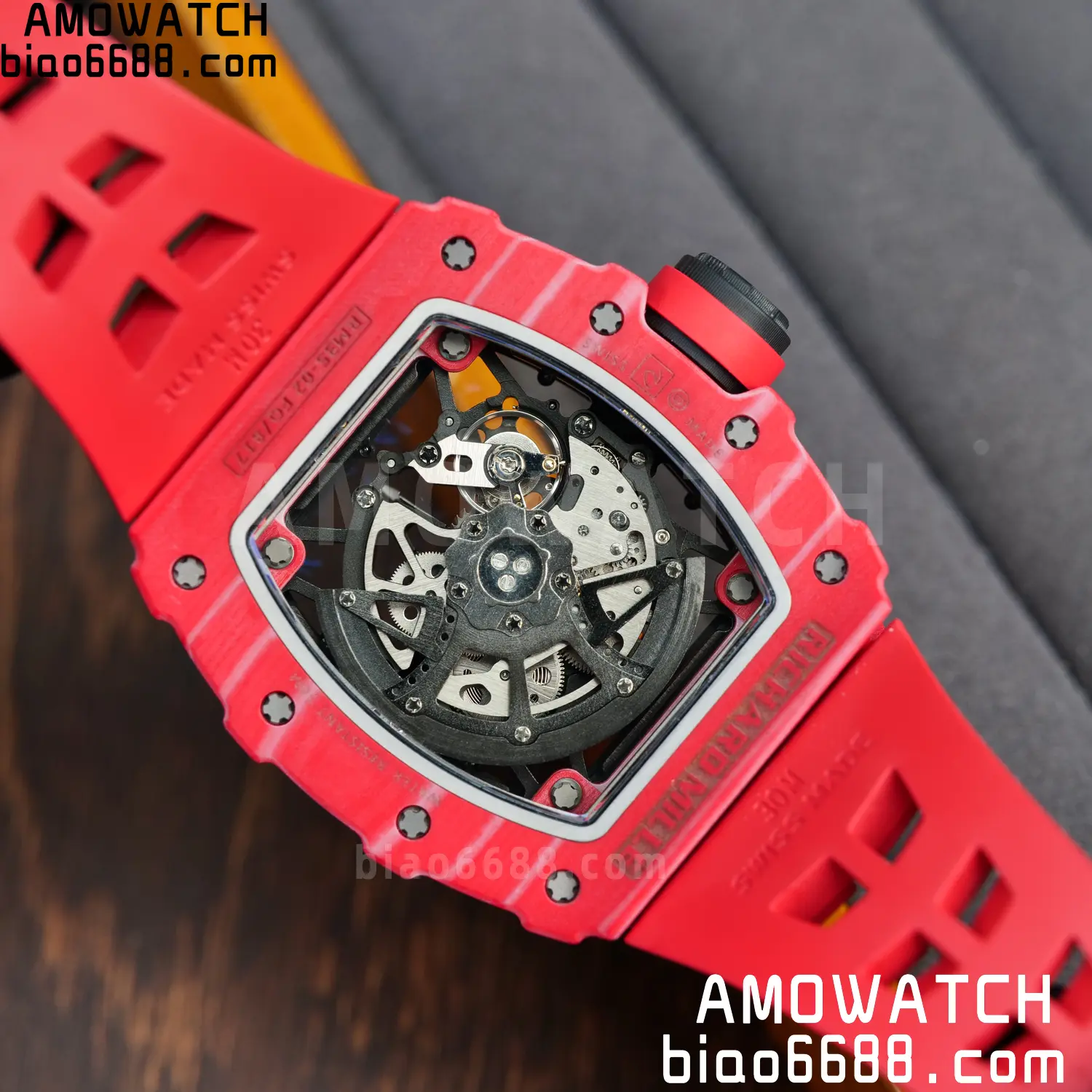 RICHARD MILLE RM035-02 Red NTPT ZF 1:1 Best Edition Skeleton Dial on Red Rubber Strap RMAL1 Super Clone V7 96 0ec2e4d9ea2e0c3 AMO Watch