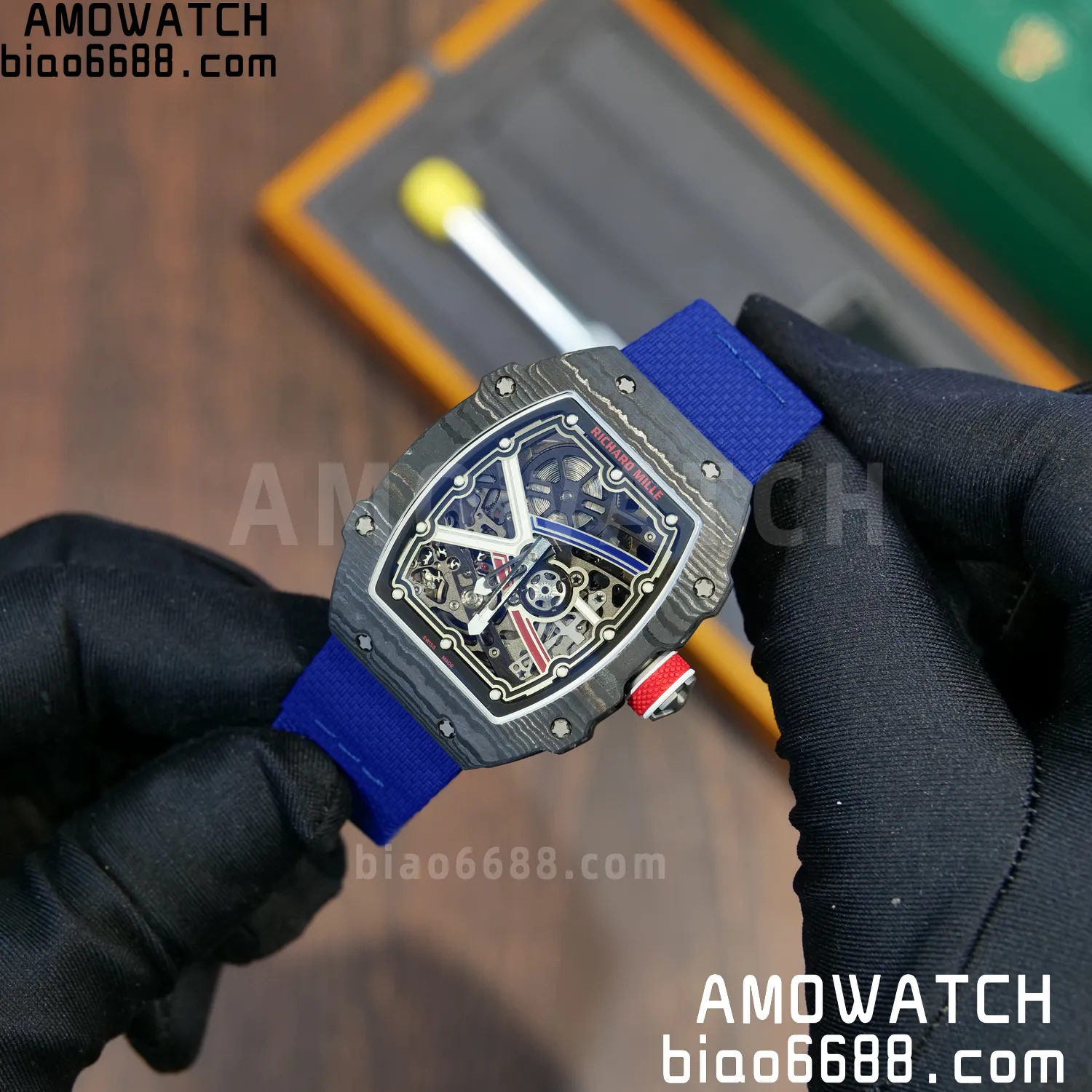 RICHARD MILLE RM67-02 Black NTPT AVF Best Edition France Dial on Blue Nylon strap CRMA7 Clone 74 11d0071ad965f88 AMO Watch