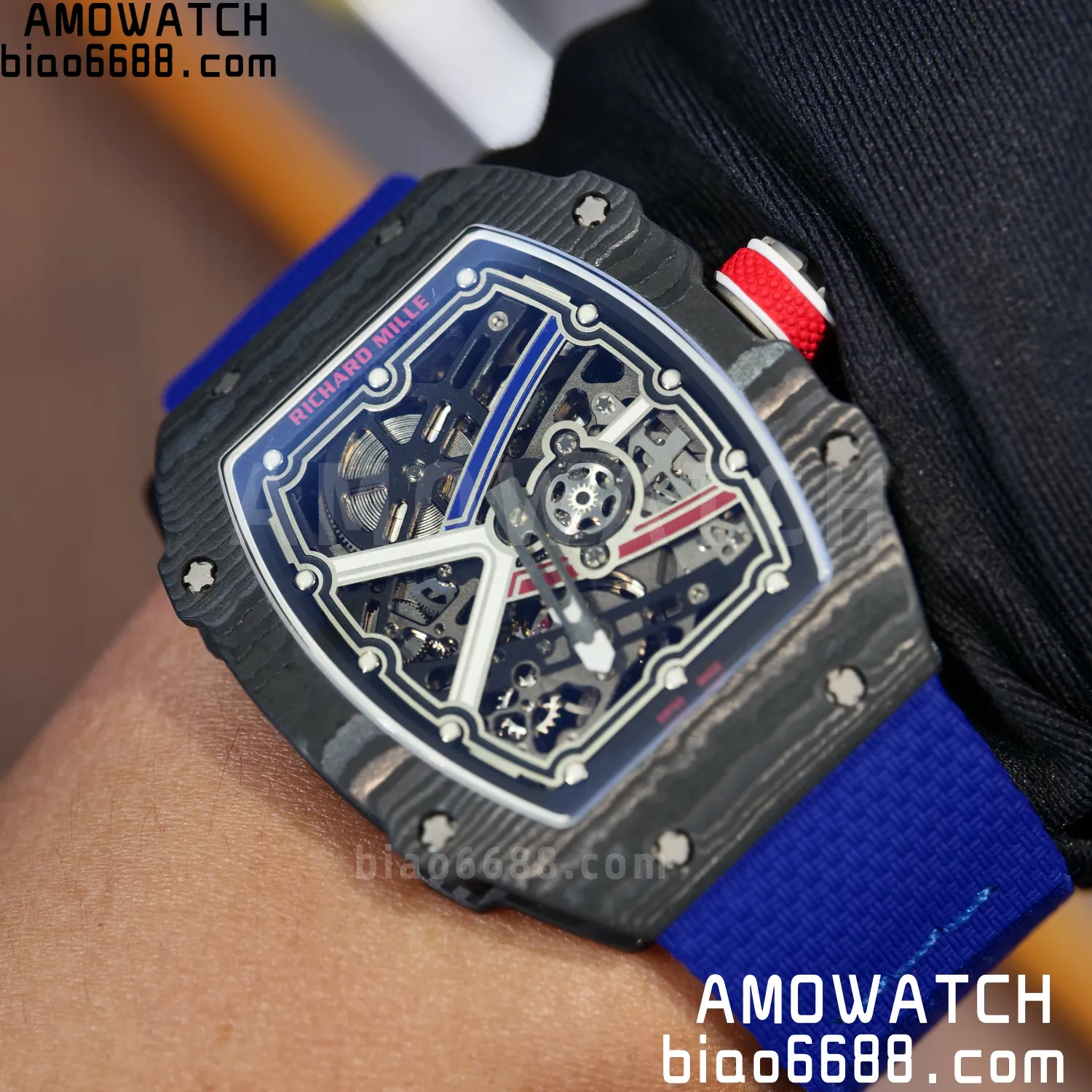 RICHARD MILLE RM67-02 Black NTPT AVF Best Edition France Dial on Blue Nylon strap CRMA7 Clone 101 14b00cc76e3a7e9 AMO Watch