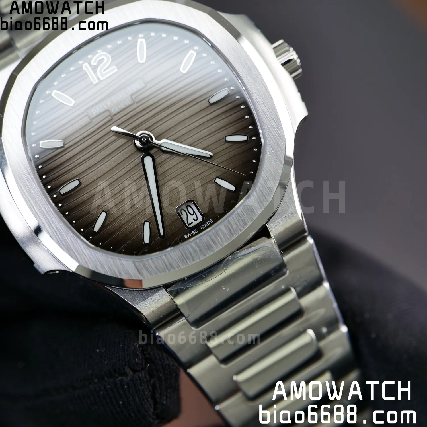 PP Nautilus 7118 Ladies DDF 1:1 Best Edition Gray Dial on SS Bracelet A324 Super Clone 74 1d206e06dedb433 AMO Watch