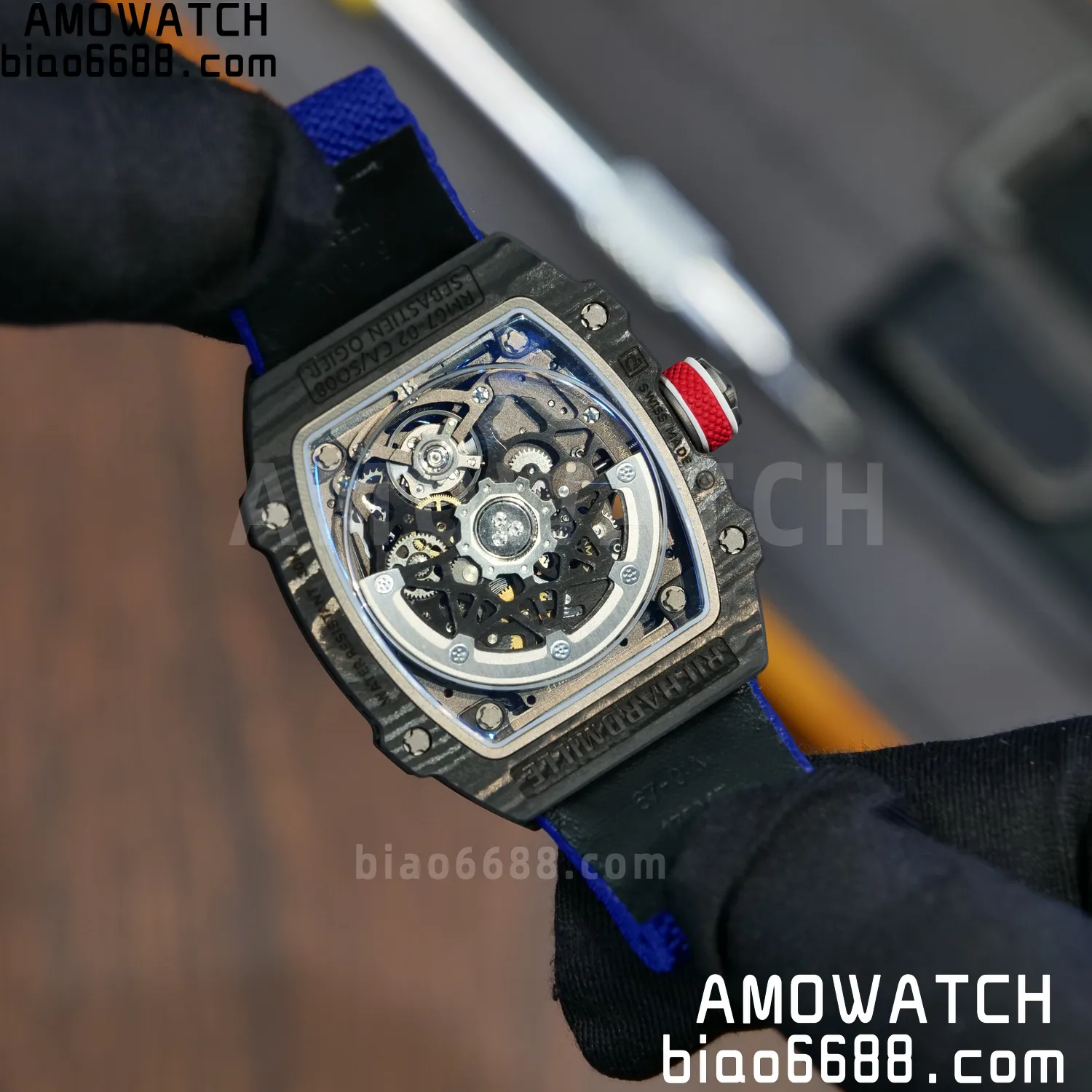 RICHARD MILLE RM67-02 Black NTPT AVF Best Edition France Dial on Blue Nylon strap CRMA7 Clone 93 1ed7fb2731c21b0 AMO Watch