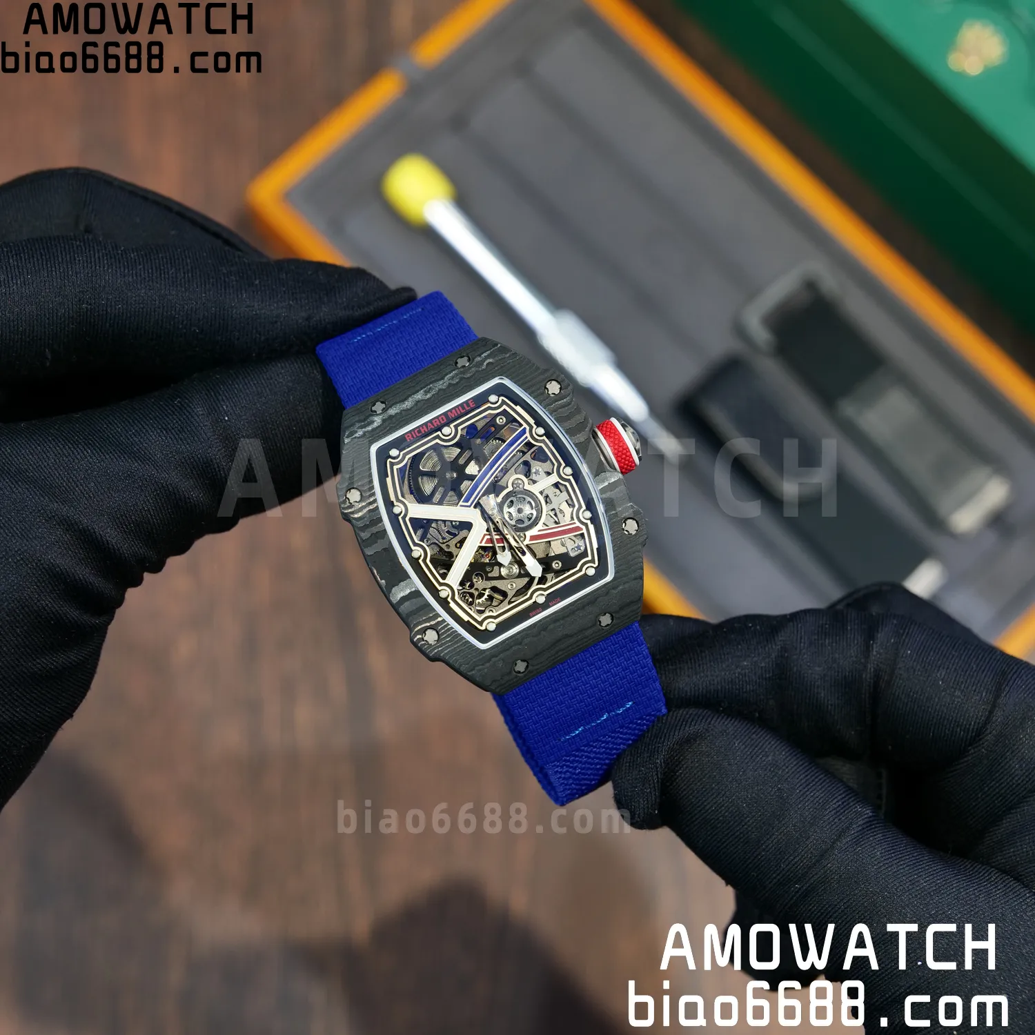 RICHARD MILLE RM67-02 Black NTPT AVF Best Edition France Dial on Blue Nylon strap CRMA7 Clone 71 1fb5b75e5278755 AMO Watch