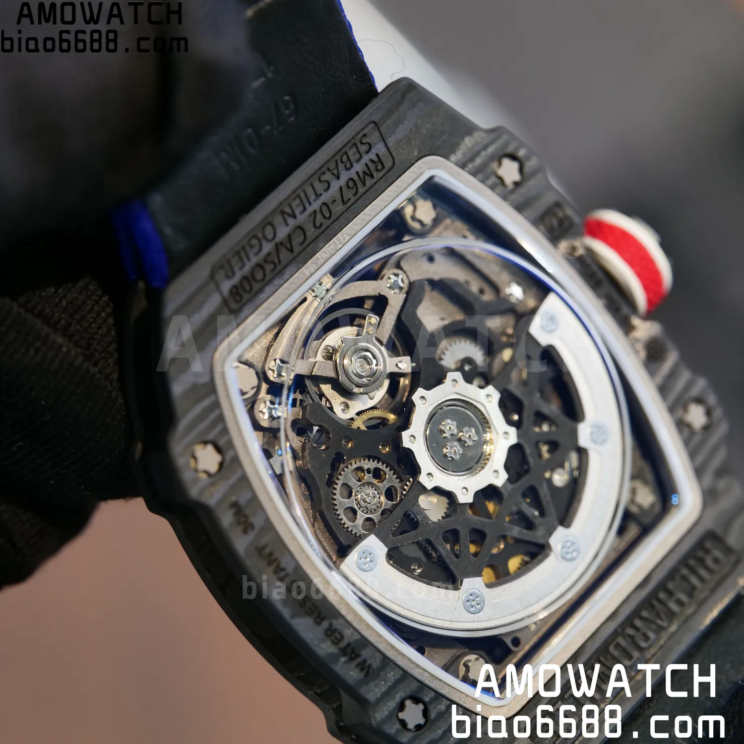 RICHARD MILLE RM67-02 Black NTPT AVF Best Edition France Dial on Blue Nylon strap CRMA7 Clone 94 1ffefc83696f217 AMO Watch
