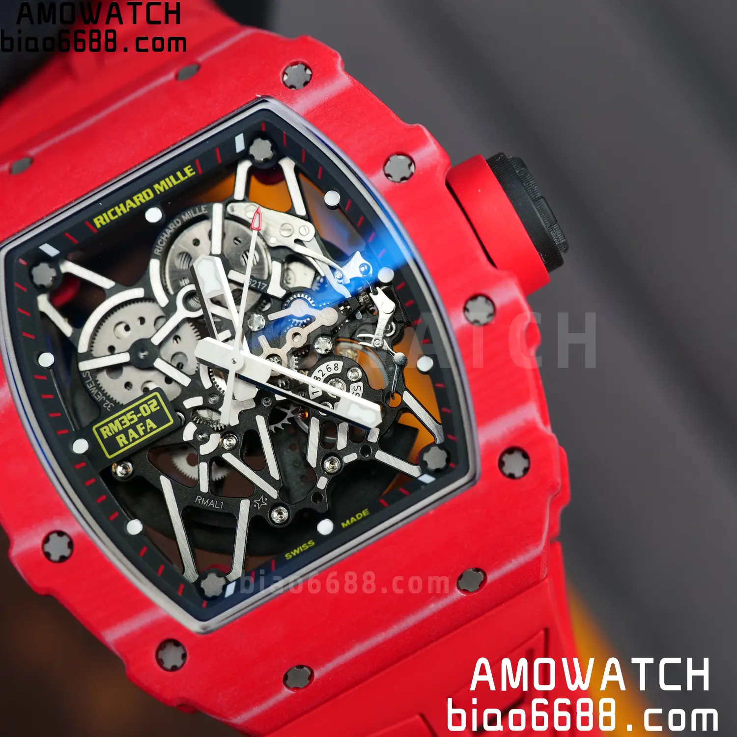 RICHARD MILLE RM035-02 Red NTPT ZF 1:1 Best Edition Skeleton Dial on Red Rubber Strap RMAL1 Super Clone V7 88 240c8448883c300 AMO Watch