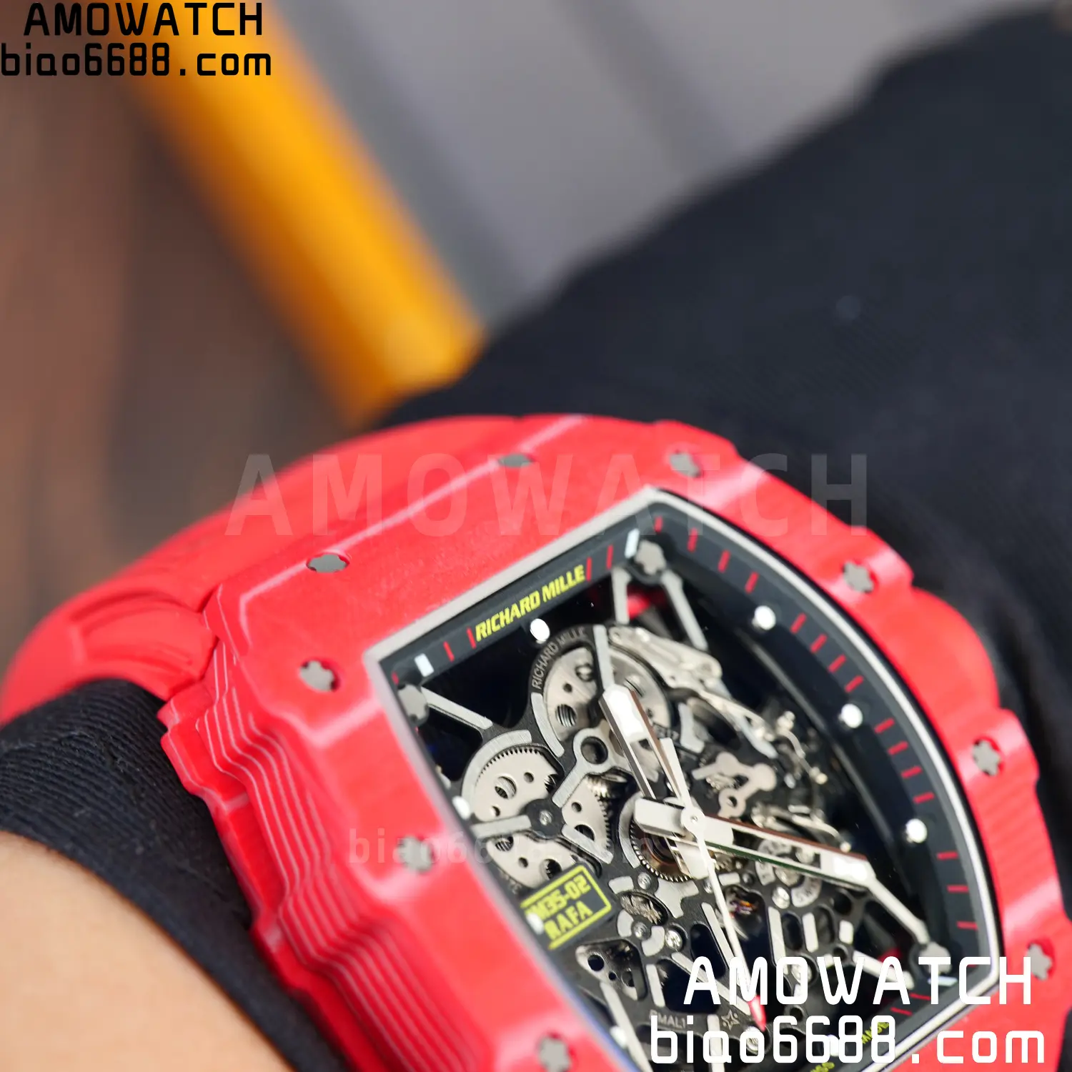 RICHARD MILLE RM035-02 Red NTPT ZF 1:1 Best Edition Skeleton Dial on Red Rubber Strap RMAL1 Super Clone V7 103 260bf6453fdc8ef AMO Watch