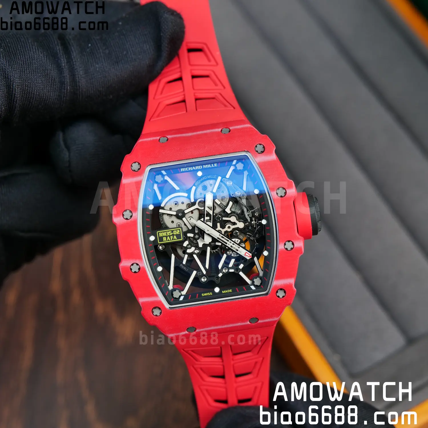RICHARD MILLE RM035-02 Red NTPT ZF 1:1 Best Edition Skeleton Dial on Red Rubber Strap RMAL1 Super Clone V7 75 2bcbdd4e361451e AMO Watch
