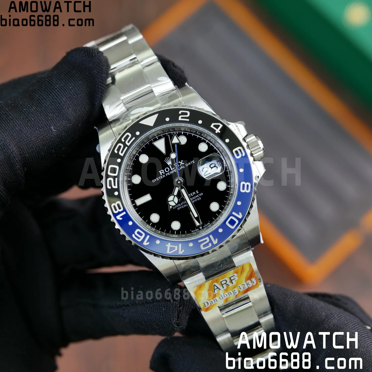 Rolex GMT-Master II 126710 BLRO Blue/Black Ceramic ARF Factory 1:1 Best Edition on Oyster Bracelet DD3285 V2 63 3186ecdaba65237 AMO Watch