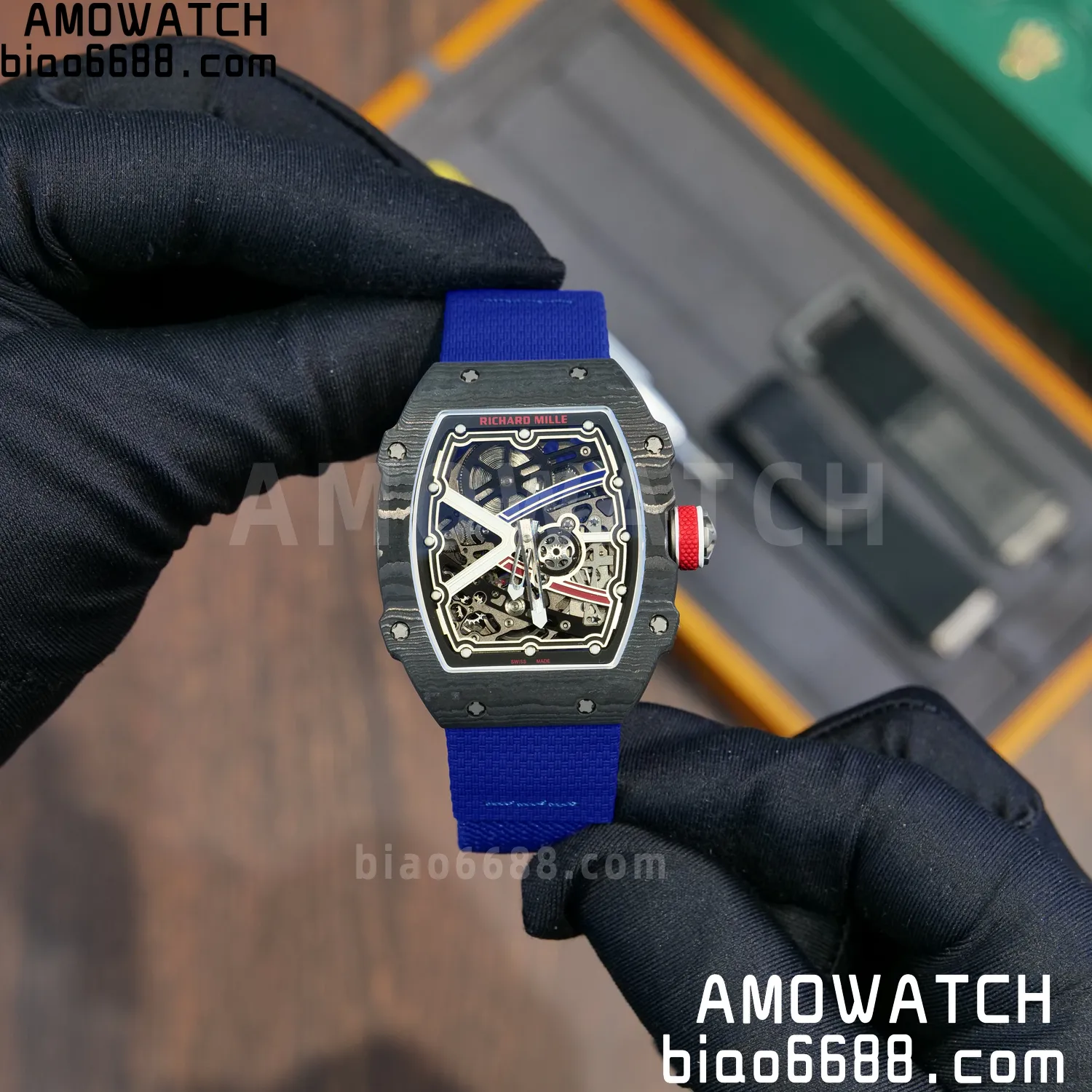 RICHARD MILLE RM67-02 Black NTPT AVF Best Edition France Dial on Blue Nylon strap CRMA7 Clone 72 398a3f54ca96f5b AMO Watch