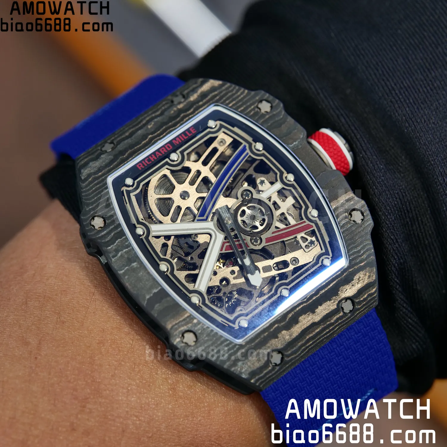 RICHARD MILLE RM67-02 Black NTPT AVF Best Edition France Dial on Blue Nylon strap CRMA7 Clone 102 3da19b52c9d2a8c AMO Watch