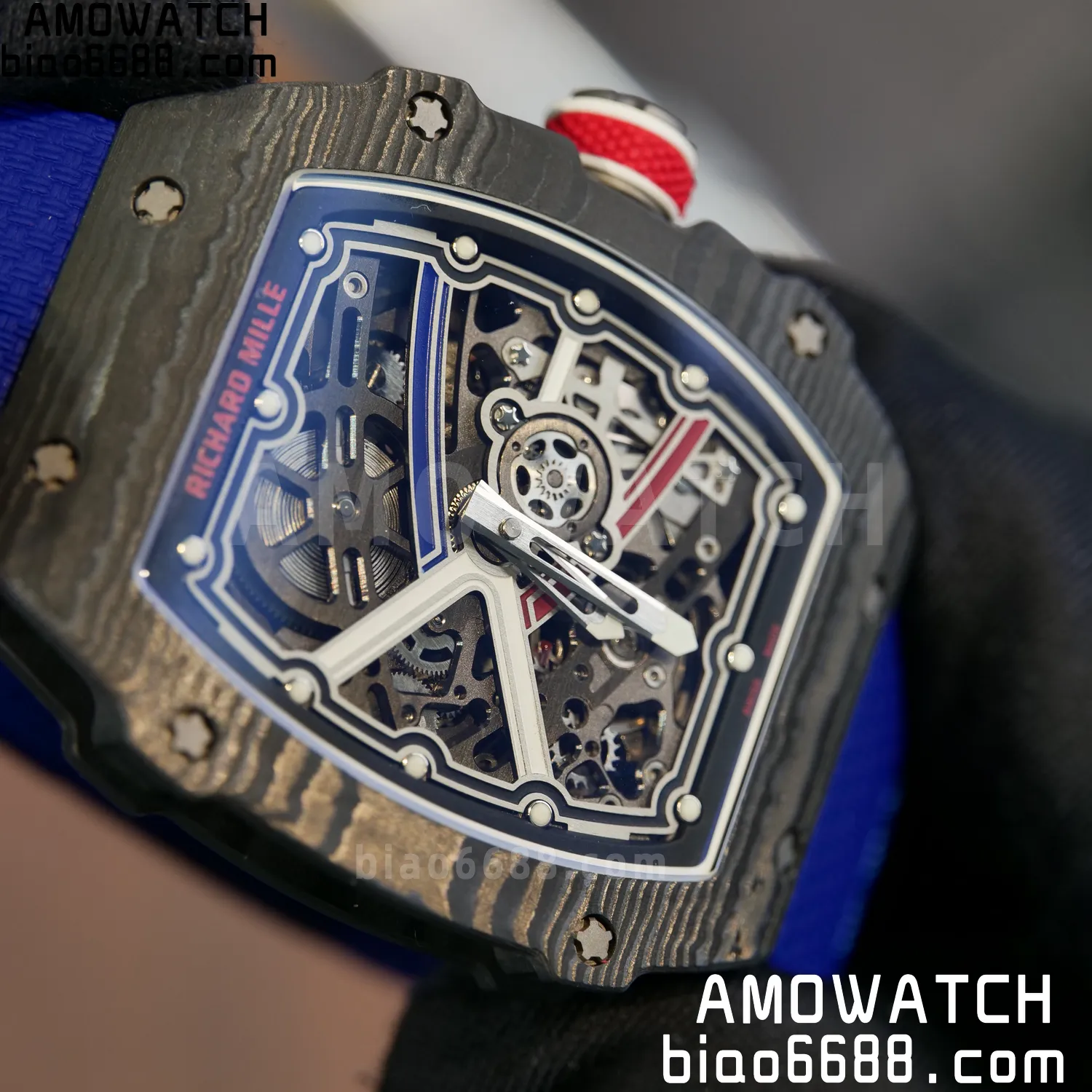 RICHARD MILLE RM67-02 Black NTPT AVF Best Edition France Dial on Blue Nylon strap CRMA7 Clone 89 48e854fbc1de24e AMO Watch