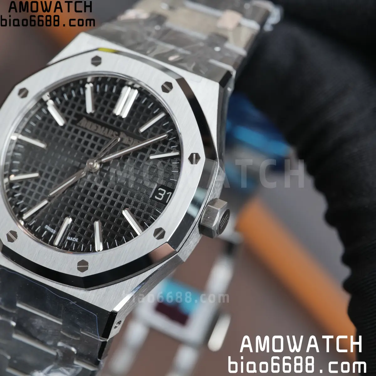 AP Royal Oak 41mm 15510ST SS DDF 1:1 Best Edition Black Dial on SS Bracelet SA4302 Super Clone 76 494aad745540ce2 AMO Watch