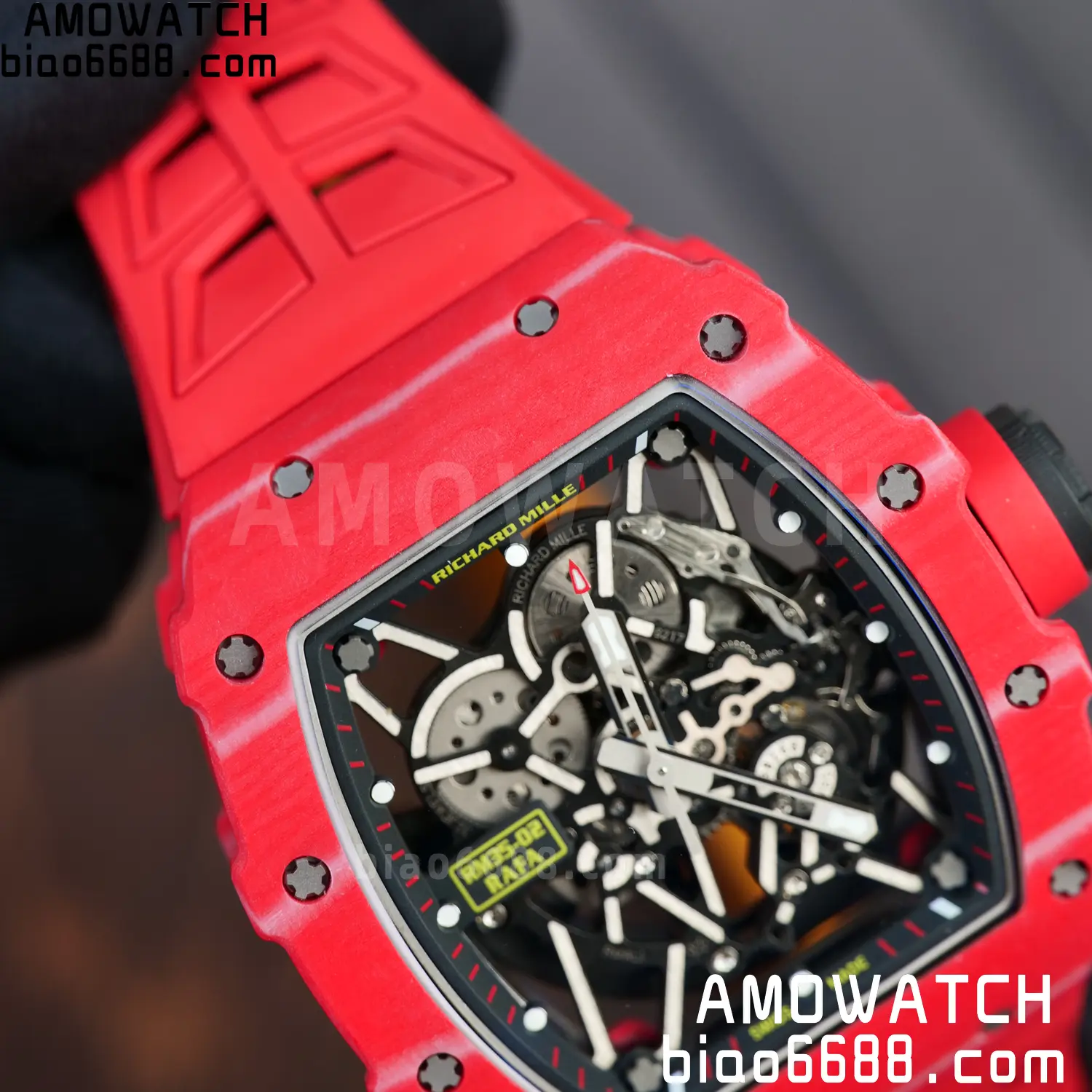 RICHARD MILLE RM035-02 Red NTPT ZF 1:1 Best Edition Skeleton Dial on Red Rubber Strap RMAL1 Super Clone V7 87 4f46b506aee8b33 AMO Watch