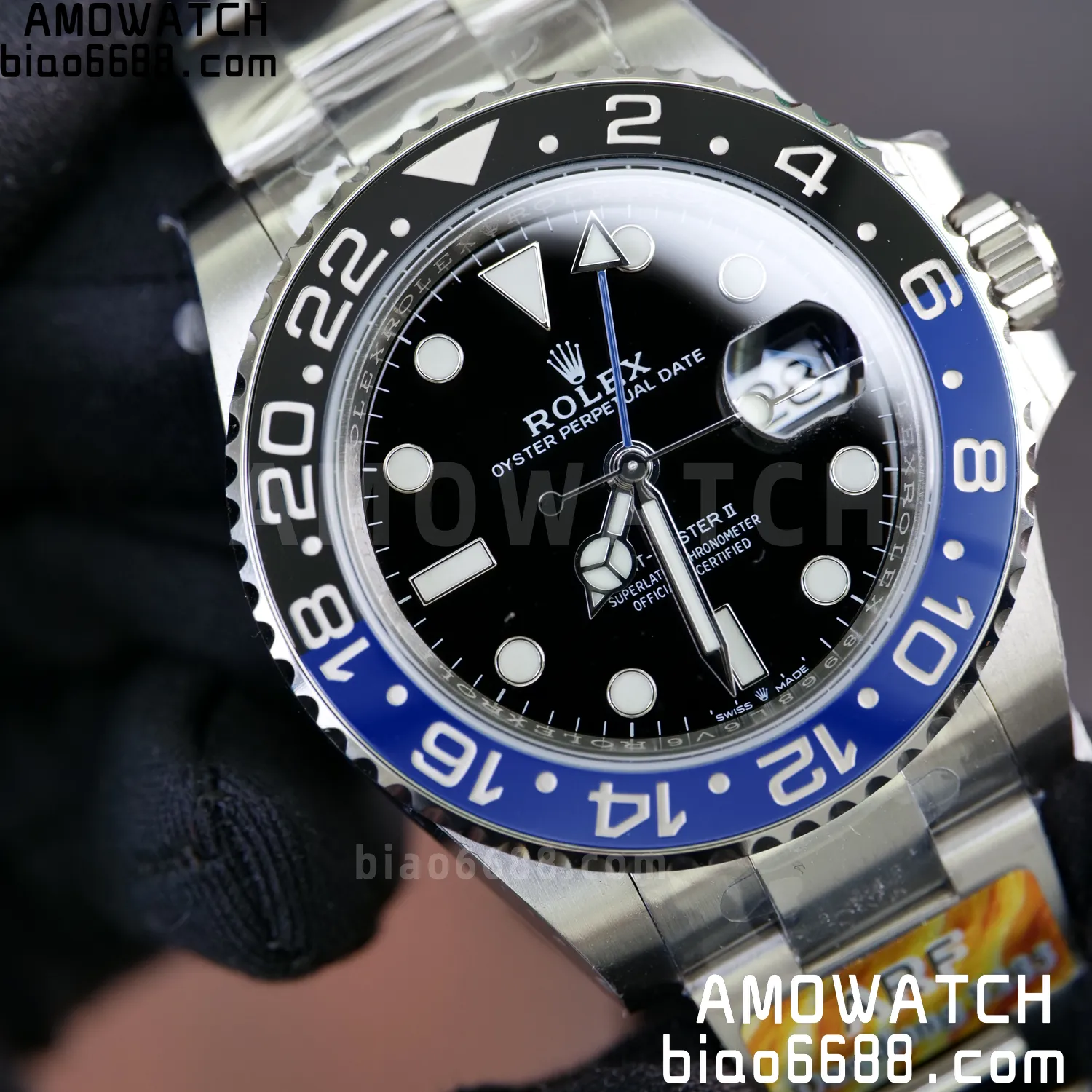 Rolex GMT-Master II 126710 BLRO Blue/Black Ceramic ARF Factory 1:1 Best Edition on Oyster Bracelet DD3285 V2 78 5abe3fe086e95b3 AMO Watch
