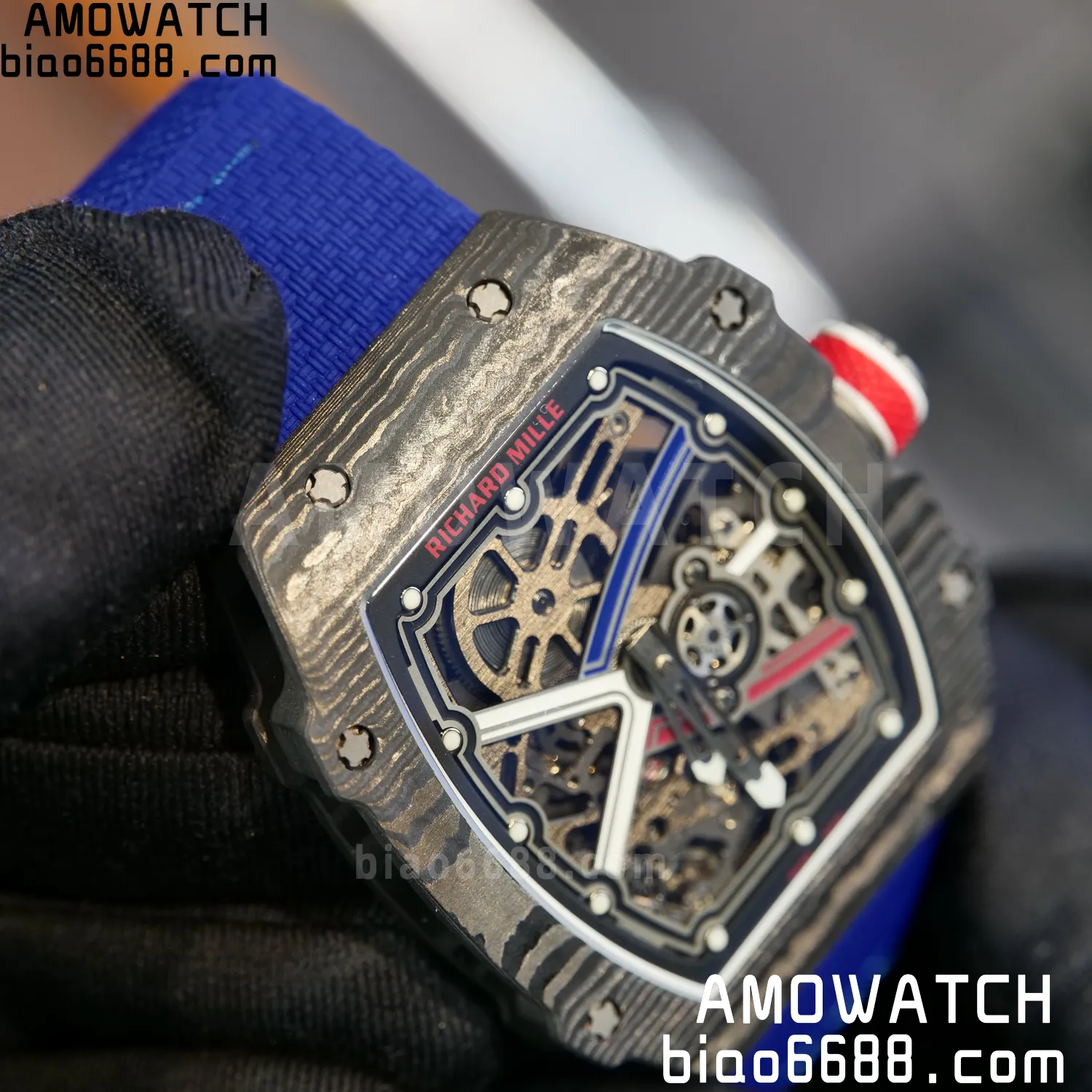 RICHARD MILLE RM67-02 Black NTPT AVF Best Edition France Dial on Blue Nylon strap CRMA7 Clone 85 5eb6ea9b9c1d8f8 AMO Watch