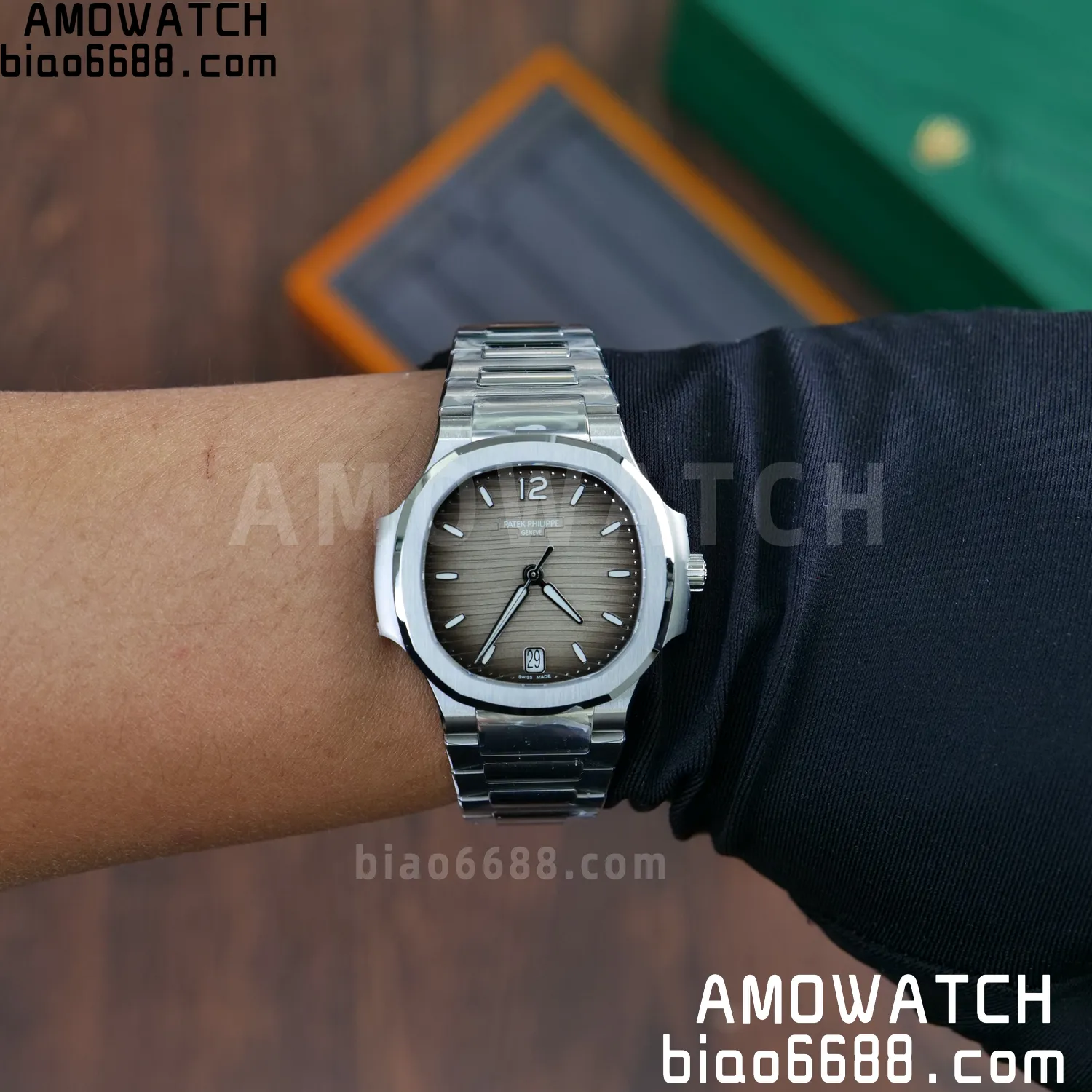 PP Nautilus 7118 Ladies DDF 1:1 Best Edition Gray Dial on SS Bracelet A324 Super Clone 83 647a5f8169a5159 AMO Watch