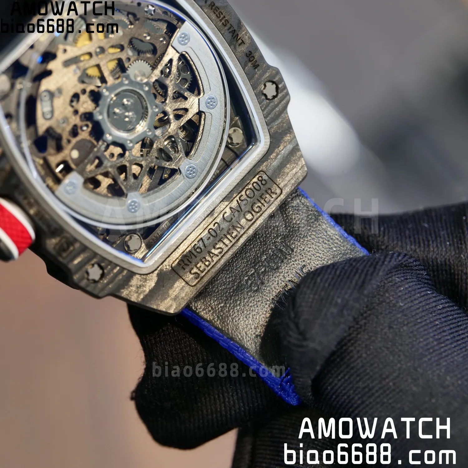 RICHARD MILLE RM67-02 Black NTPT AVF Best Edition France Dial on Blue Nylon strap CRMA7 Clone 97 69785c7f7f6429a AMO Watch