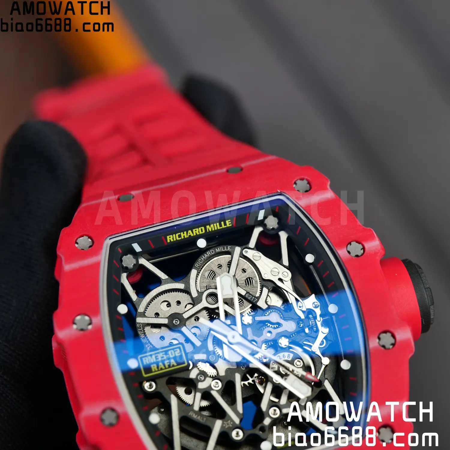 RICHARD MILLE RM035-02 Red NTPT ZF 1:1 Best Edition Skeleton Dial on Red Rubber Strap RMAL1 Super Clone V7 90 6fae284eae1211c AMO Watch
