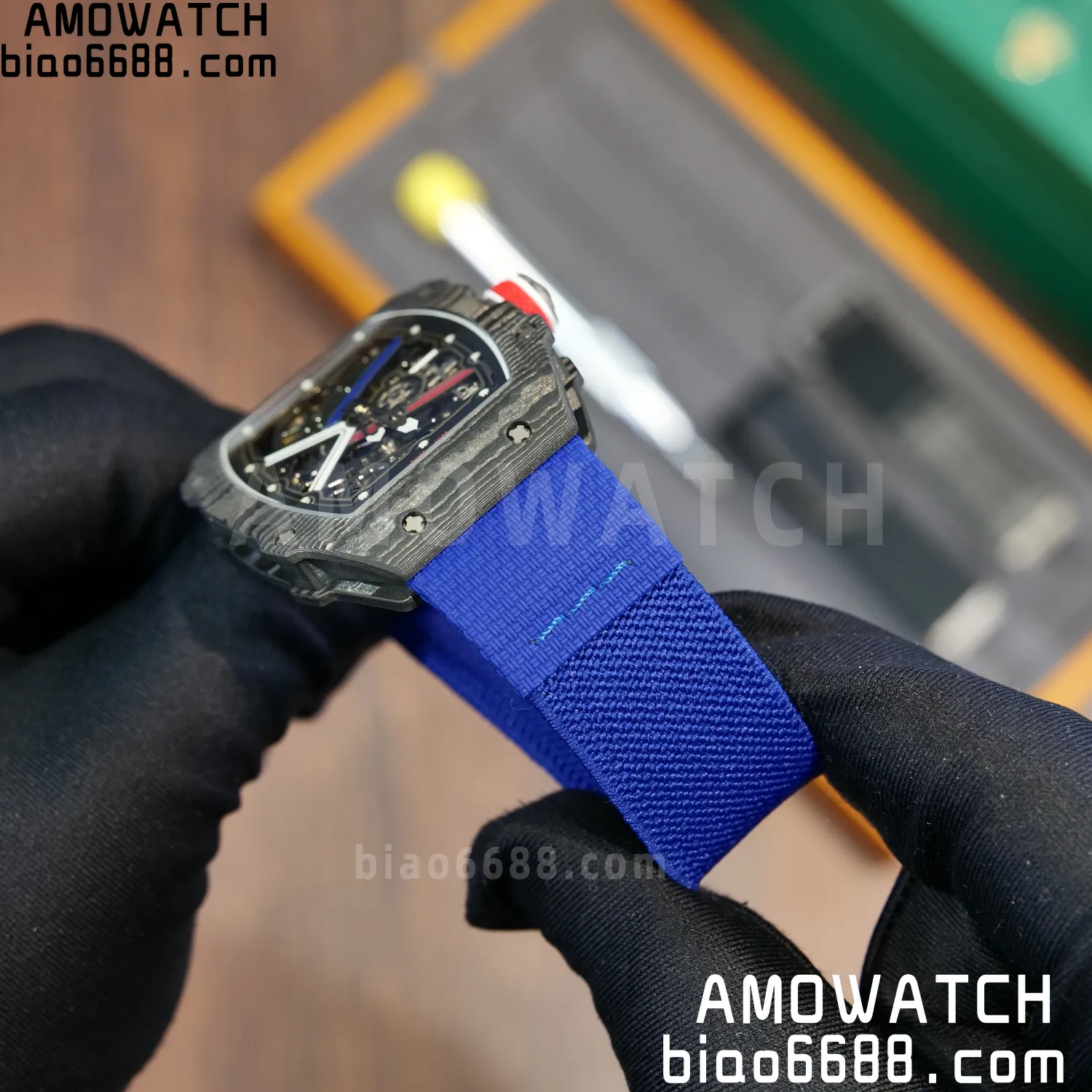 RICHARD MILLE RM67-02 Black NTPT AVF Best Edition France Dial on Blue Nylon strap CRMA7 Clone 76 6fd3632d72f70a3 AMO Watch