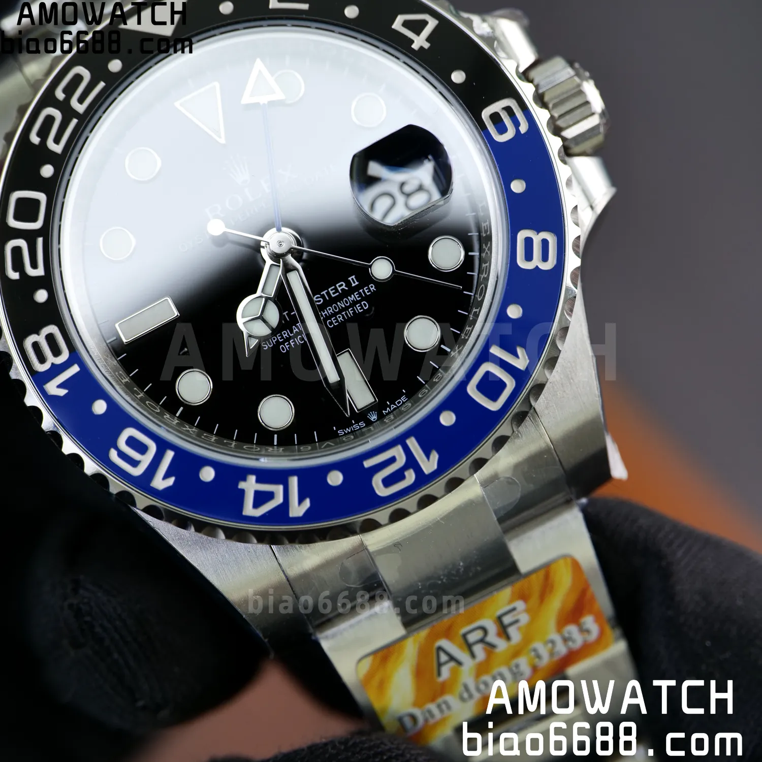 Rolex GMT-Master II 126710 BLRO Blue/Black Ceramic ARF Factory 1:1 Best Edition on Oyster Bracelet DD3285 V2 79 70238be7986681f AMO Watch