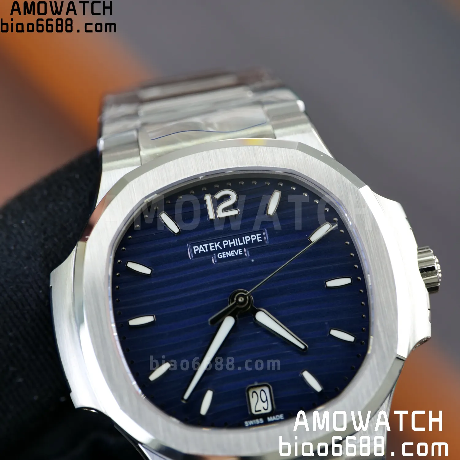 PP Nautilus 7118 Ladies DDF 1:1 Best Edition Blue Dial on SS Bracelet A324 Super Clone 75 8227f7d7310d944 AMO Watch
