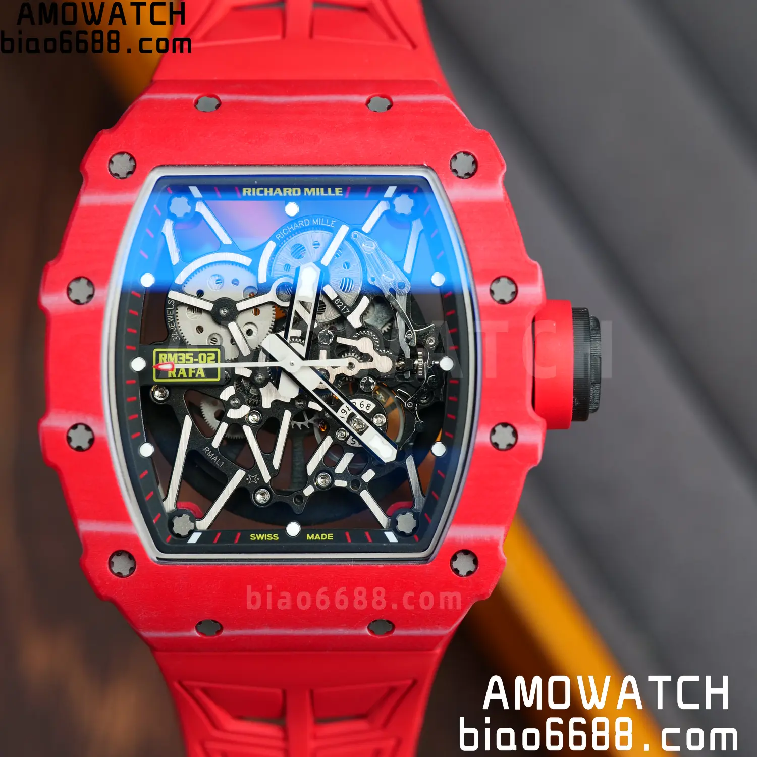 RICHARD MILLE RM035-02 Red NTPT ZF 1:1 Best Edition Skeleton Dial on Red Rubber Strap RMAL1 Super Clone V7 80 83ede2337534759 AMO Watch