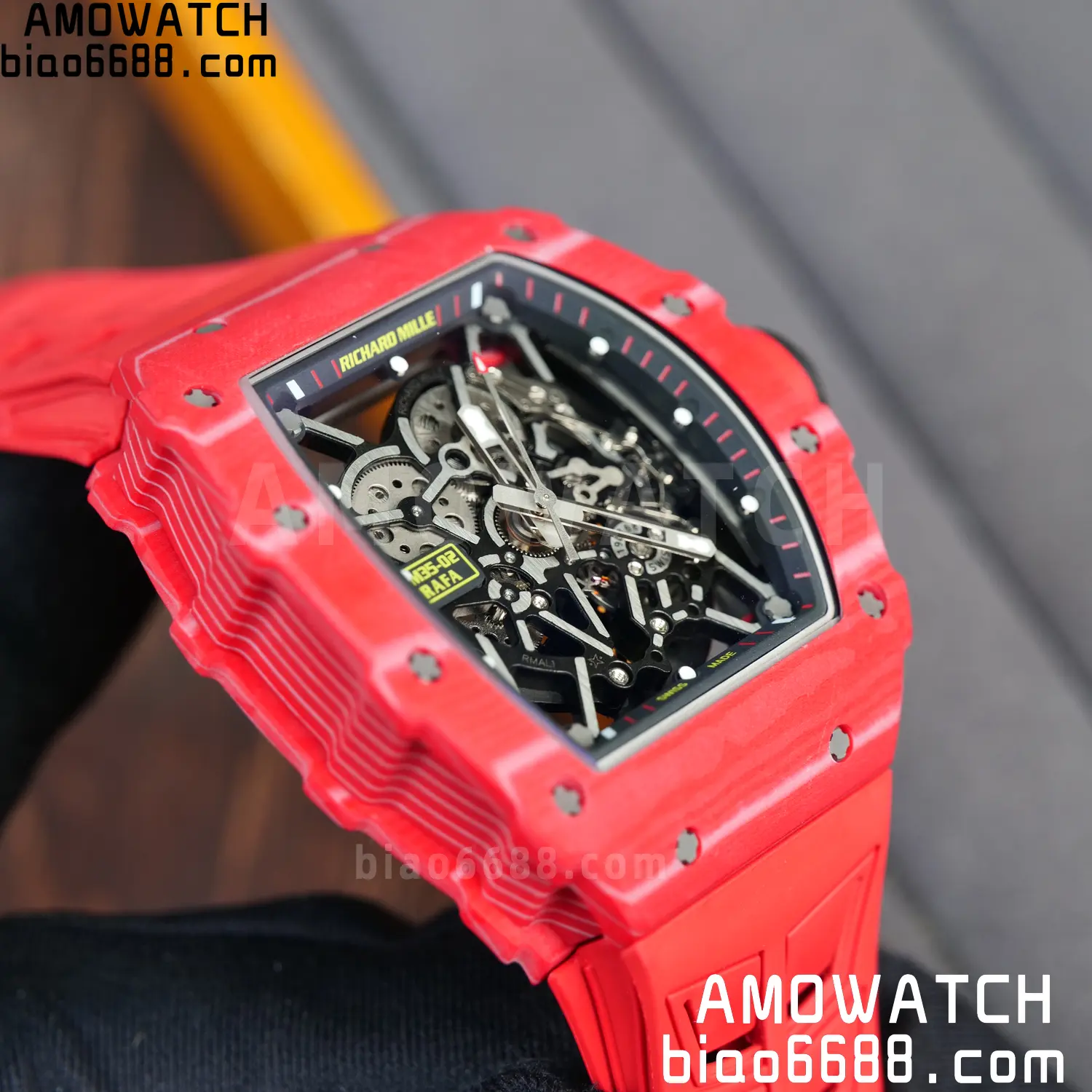 RICHARD MILLE RM035-02 Red NTPT ZF 1:1 Best Edition Skeleton Dial on Red Rubber Strap RMAL1 Super Clone V7 85 8c83d79639a5d73 AMO Watch