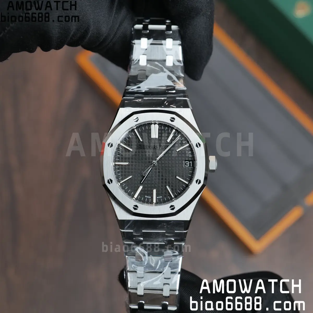 AP Royal Oak 41mm 15510ST SS DDF 1:1 Best Edition Black Dial on SS Bracelet SA4302 Super Clone 71 8d28bed57bcf554 AMO Watch