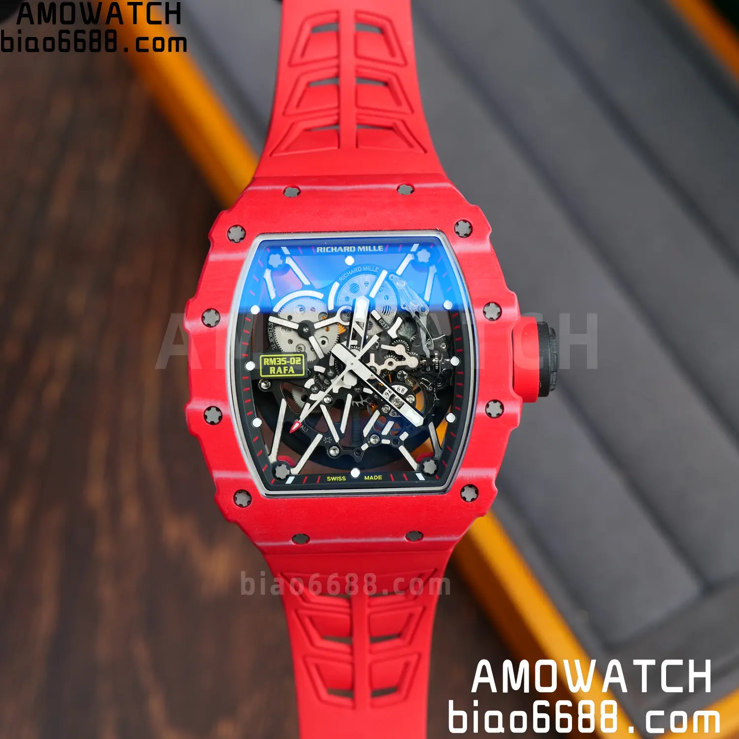 RICHARD MILLE RM035-02 Red NTPT ZF 1:1 Best Edition Skeleton Dial on Red Rubber Strap RMAL1 Super Clone V7 79 8db2e49c53dbe7e AMO Watch
