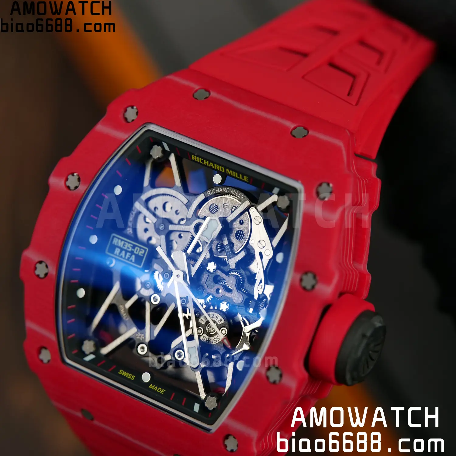RICHARD MILLE RM035-02 Red NTPT ZF 1:1 Best Edition Skeleton Dial on Red Rubber Strap RMAL1 Super Clone V7 94 9eb93204427ceb7 AMO Watch