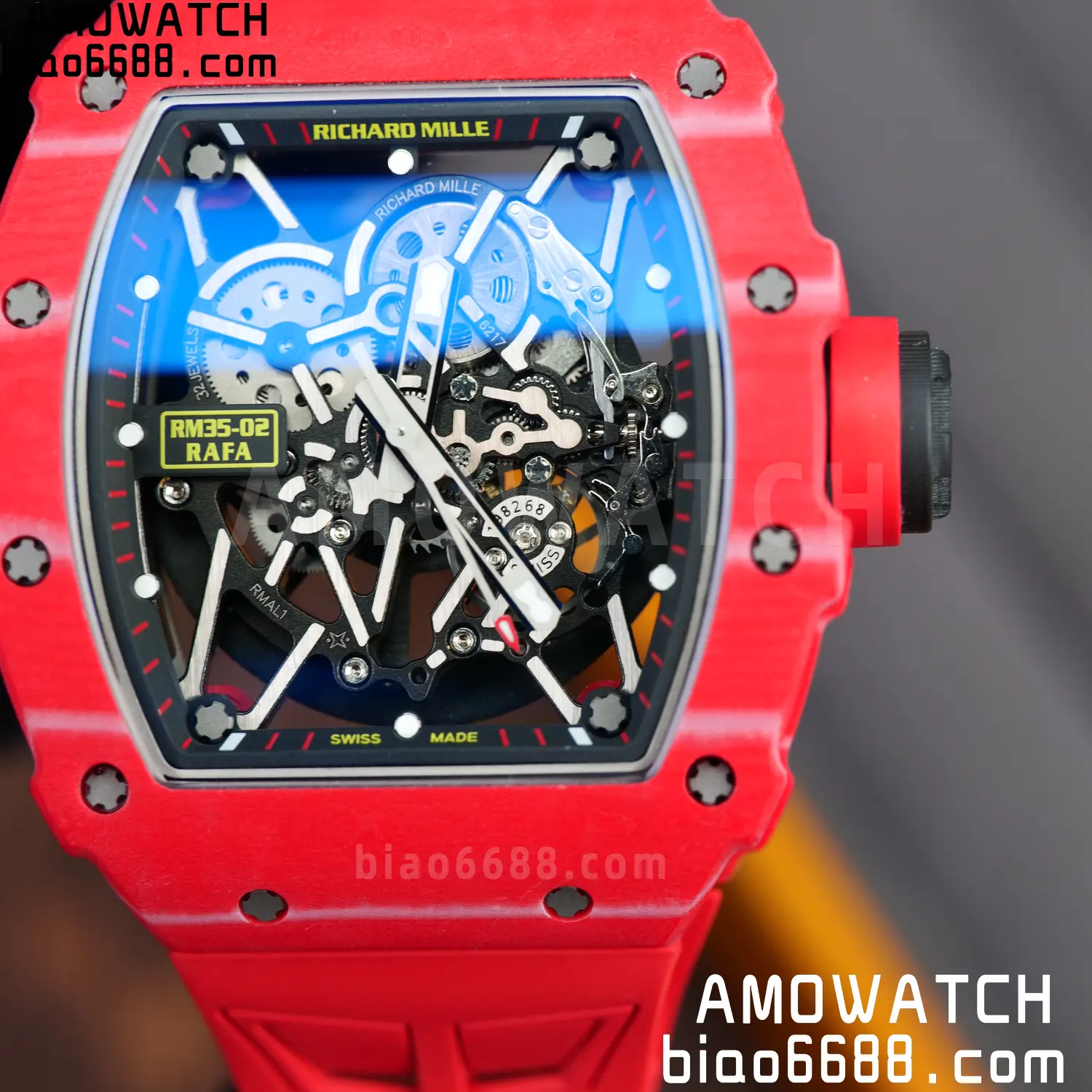 RICHARD MILLE RM035-02 Red NTPT ZF 1:1 Best Edition Skeleton Dial on Red Rubber Strap RMAL1 Super Clone V7 91 9f9d1ea31c12c36 AMO Watch