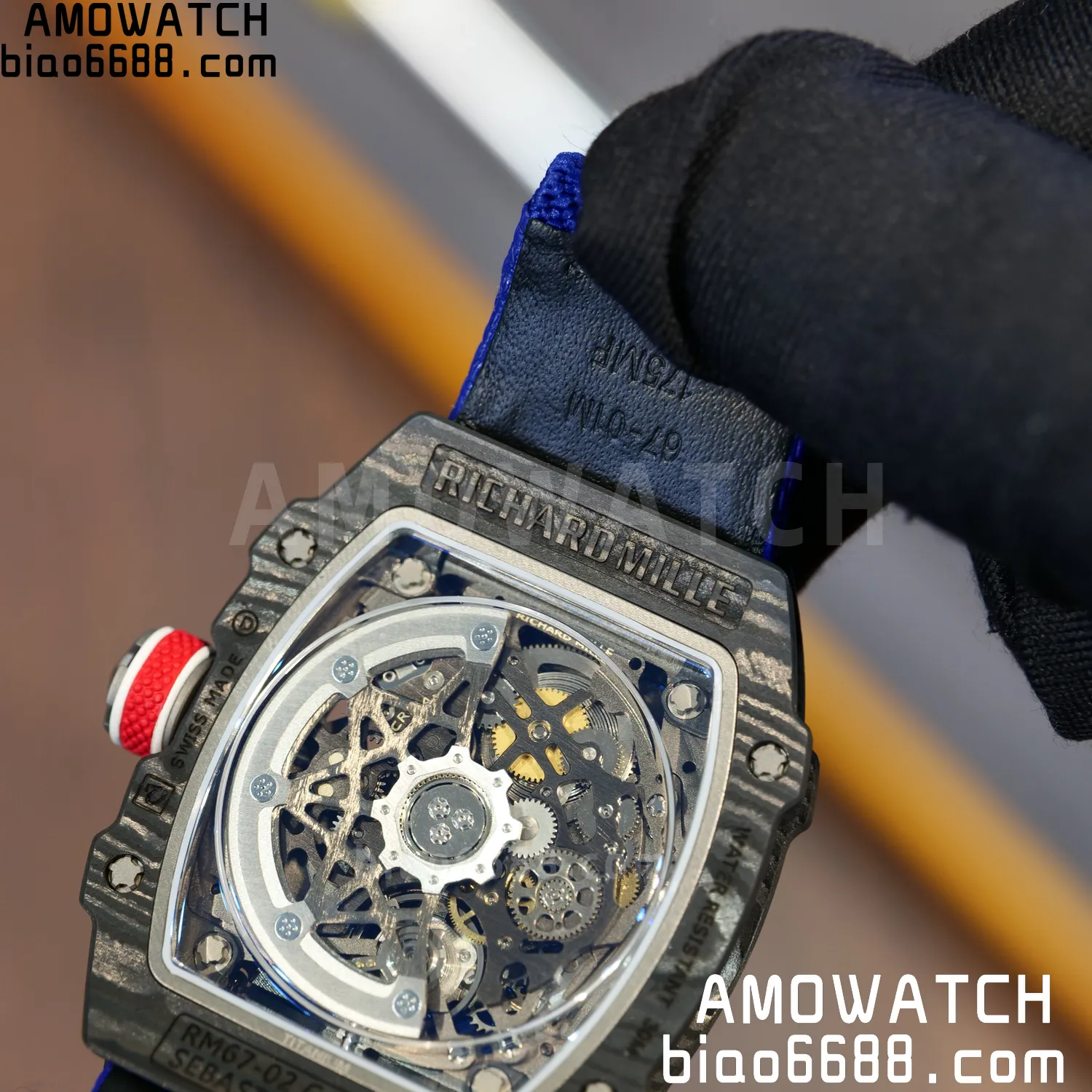 RICHARD MILLE RM67-02 Black NTPT AVF Best Edition France Dial on Blue Nylon strap CRMA7 Clone 95 a27da895379e6c9 AMO Watch