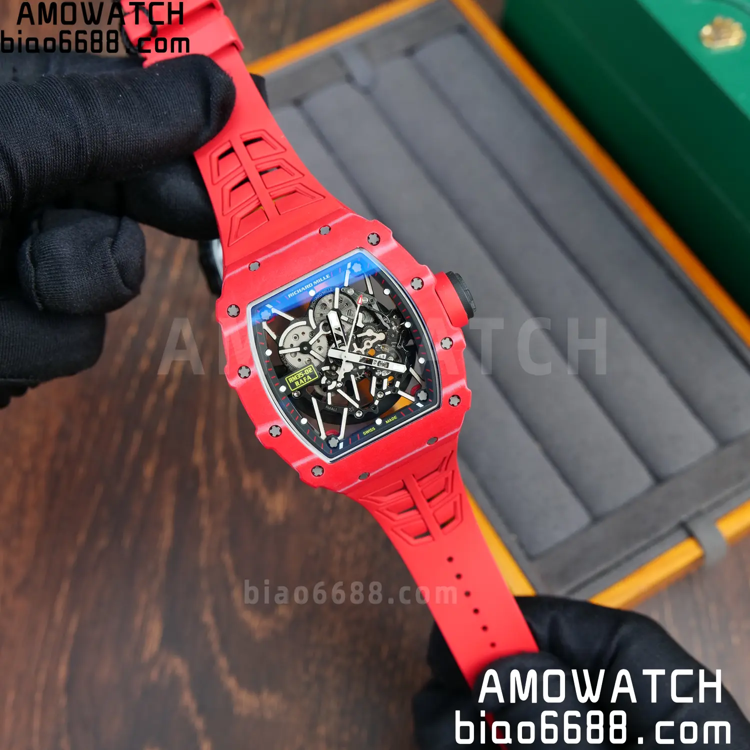 RICHARD MILLE RM035-02 Red NTPT ZF 1:1 Best Edition Skeleton Dial on Red Rubber Strap RMAL1 Super Clone V7 73 a6569c32e683f31 AMO Watch