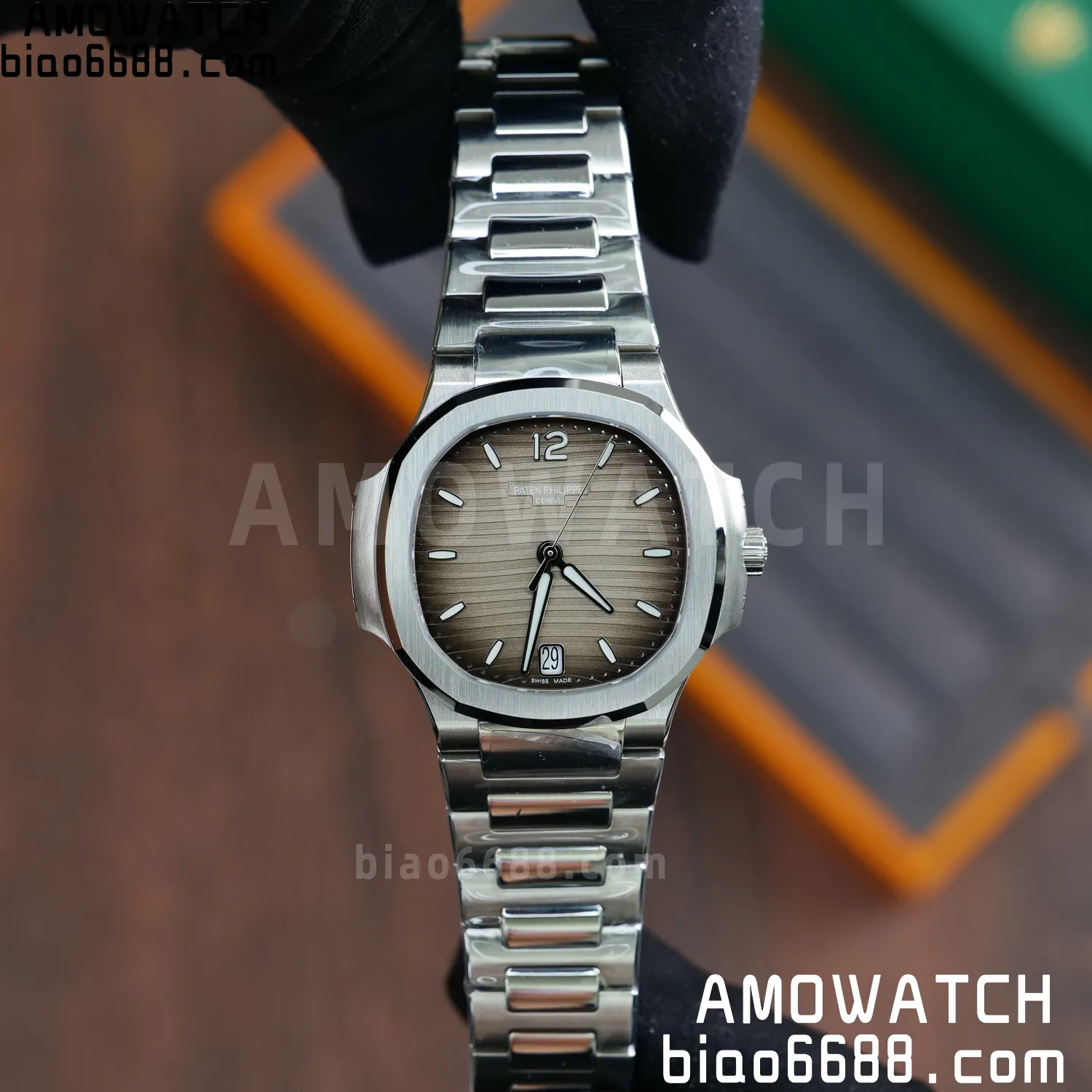 PP Nautilus 7118 Ladies DDF 1:1 Best Edition Gray Dial on SS Bracelet A324 Super Clone 64 b01cdd8e9df9f70 AMO Watch