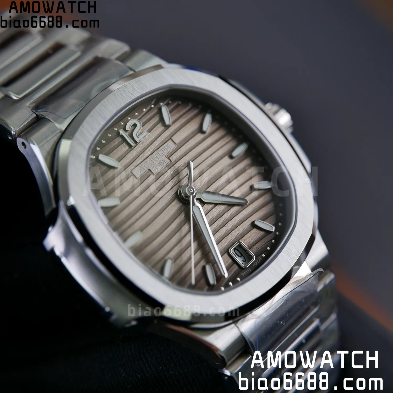 PP Nautilus 7118 Ladies DDF 1:1 Best Edition Gray Dial on SS Bracelet A324 Super Clone 75 c79a044e3d7696a AMO Watch