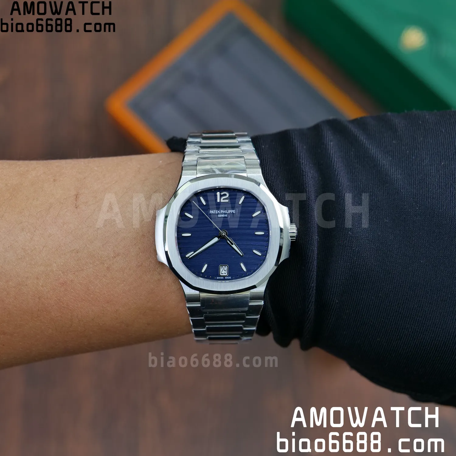 PP Nautilus 7118 Ladies DDF 1:1 Best Edition Blue Dial on SS Bracelet A324 Super Clone 85 d9617a868940508 AMO Watch