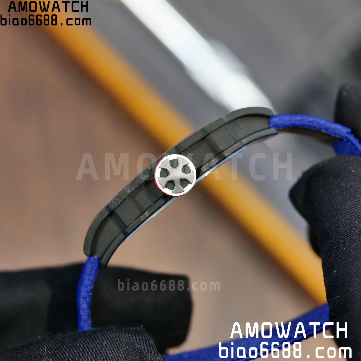 RICHARD MILLE RM67-02 Black NTPT AVF Best Edition France Dial on Blue Nylon strap CRMA7 Clone 81 f1d2aac1e8503df AMO Watch