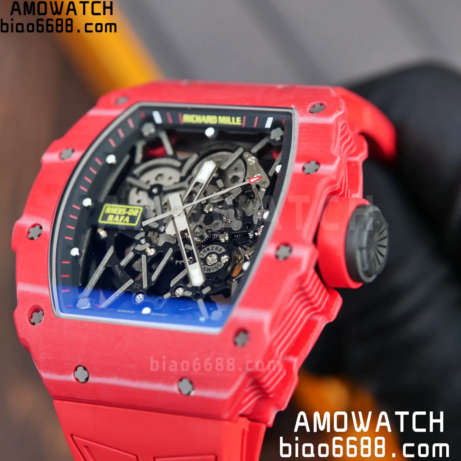RICHARD MILLE RM035-02 Red NTPT ZF 1:1 Best Edition Skeleton Dial on Red Rubber Strap RMAL1 Super Clone V7 93 f7871fe7c079f6b AMO Watch
