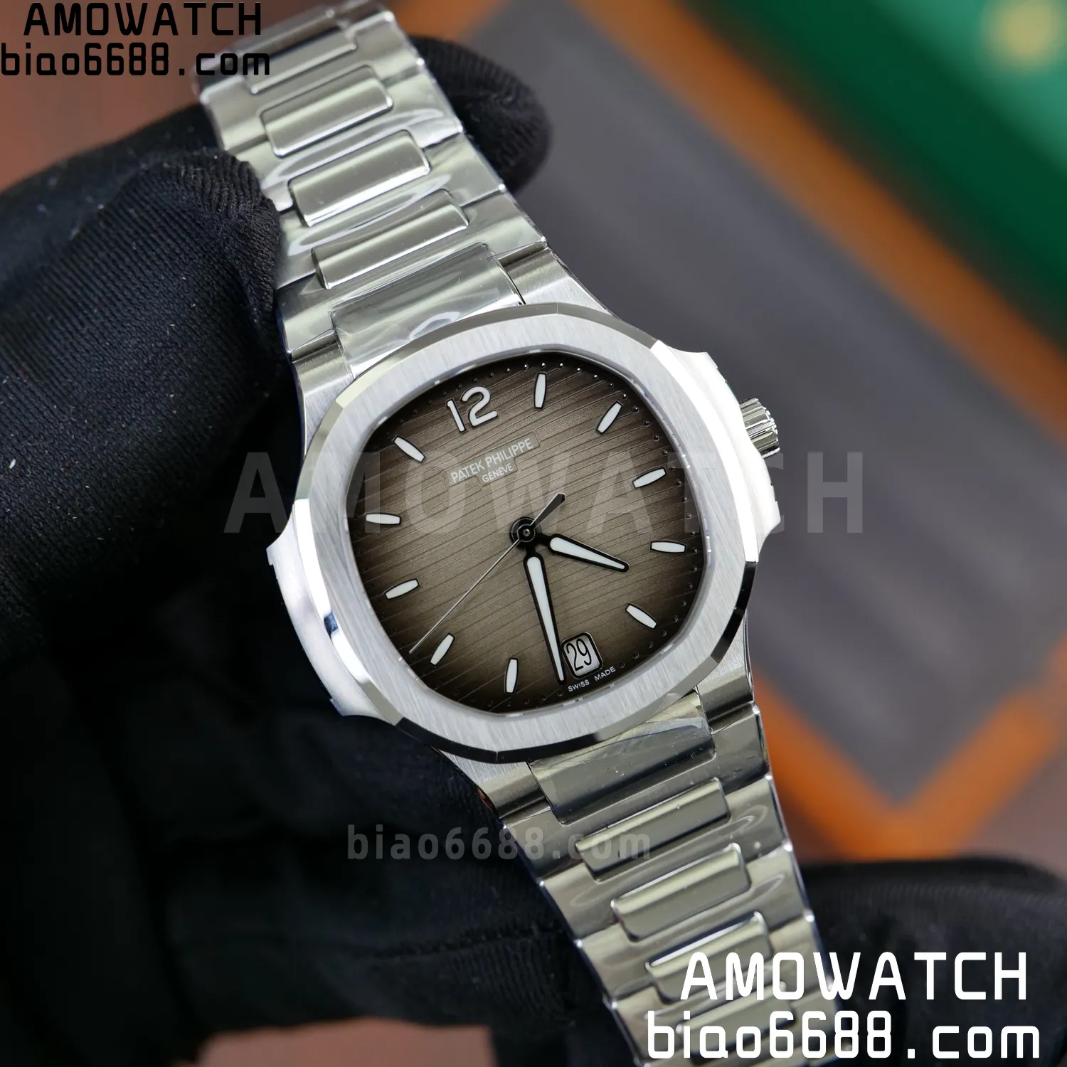 PP Nautilus 7118 Ladies DDF 1:1 Best Edition Gray Dial on SS Bracelet A324 Super Clone 60 f7a64ed43594775 AMO Watch