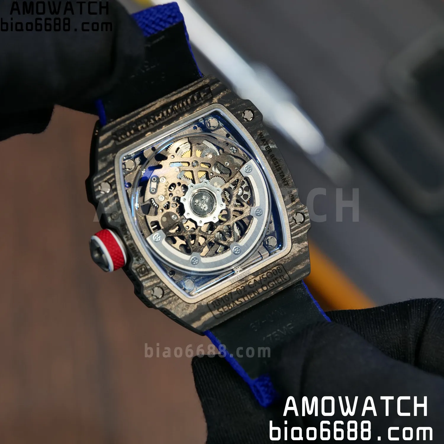 RICHARD MILLE RM67-02 Black NTPT AVF Best Edition France Dial on Blue Nylon strap CRMA7 Clone 92 fcaf5937fe66300 AMO Watch