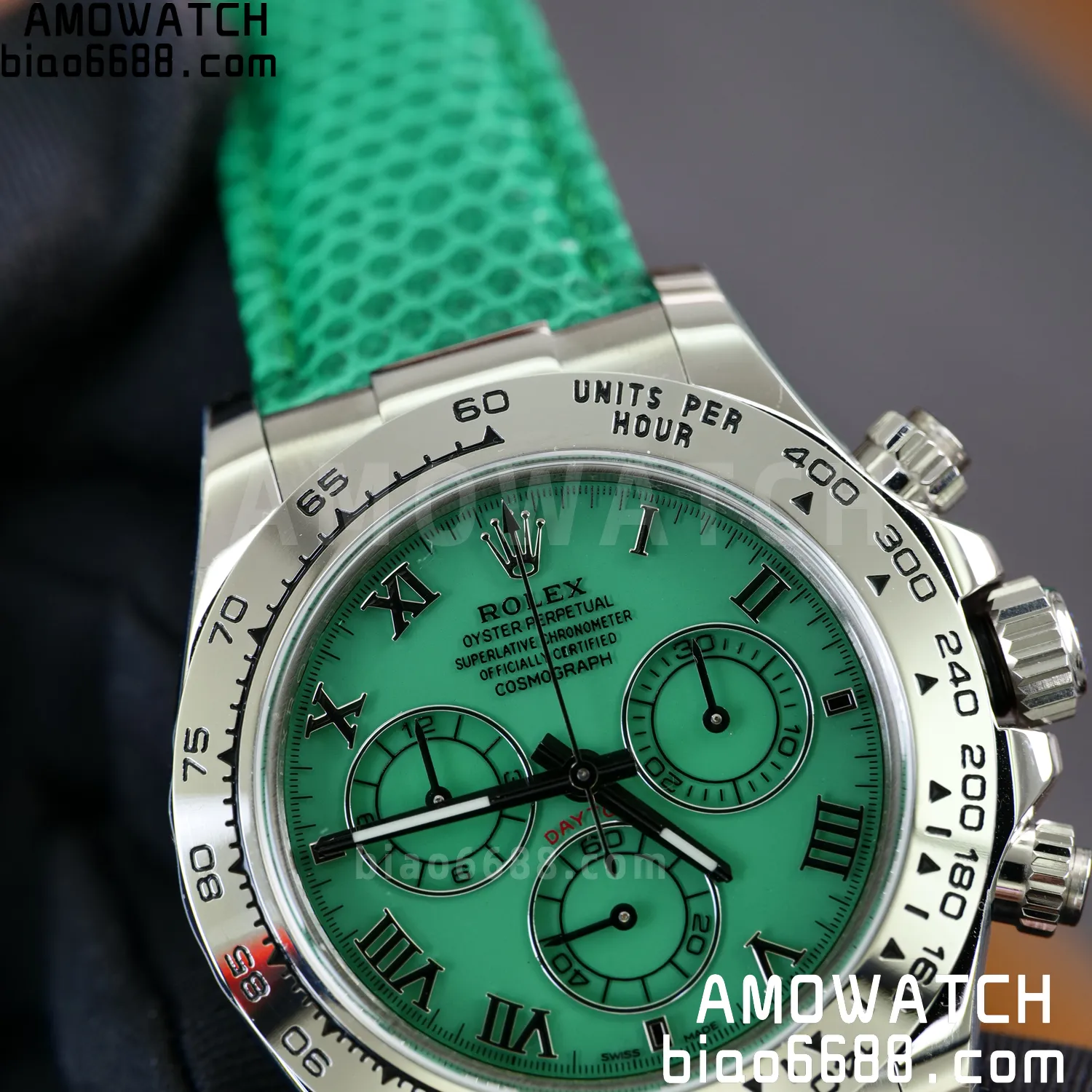 Rolex Daytona 116519 PPM Factory 1:1 Best Edition Green Roman Dial on Leather Strap 4130 84 15c17b9d148936c 阿默表行AmoWatch