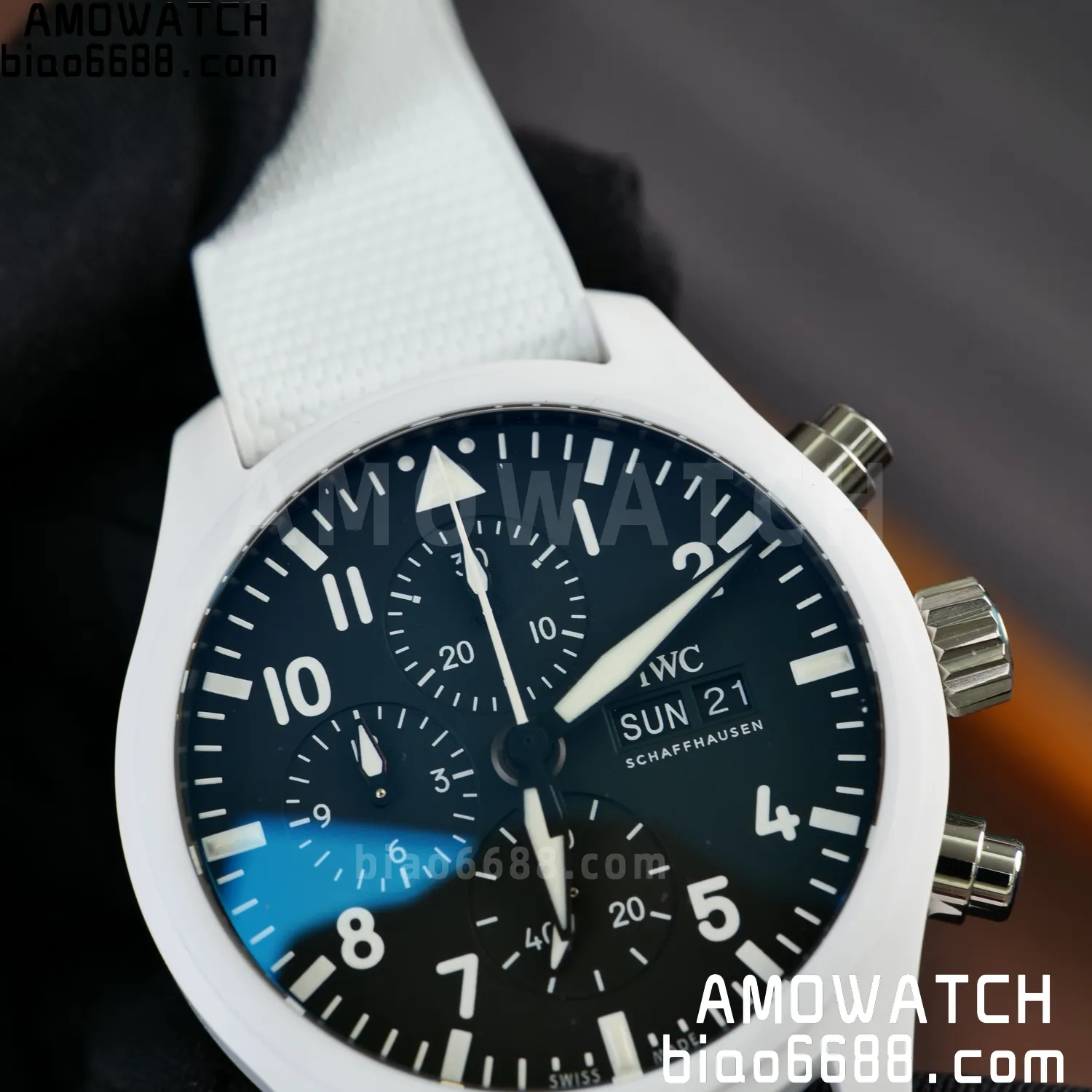 IWC Pilot Chrono IW389105 White Ceramic APSF 1:1 Best Edition Black Dial SA69385 Super Clone 65 15ee8651bedb08d AMO Watch