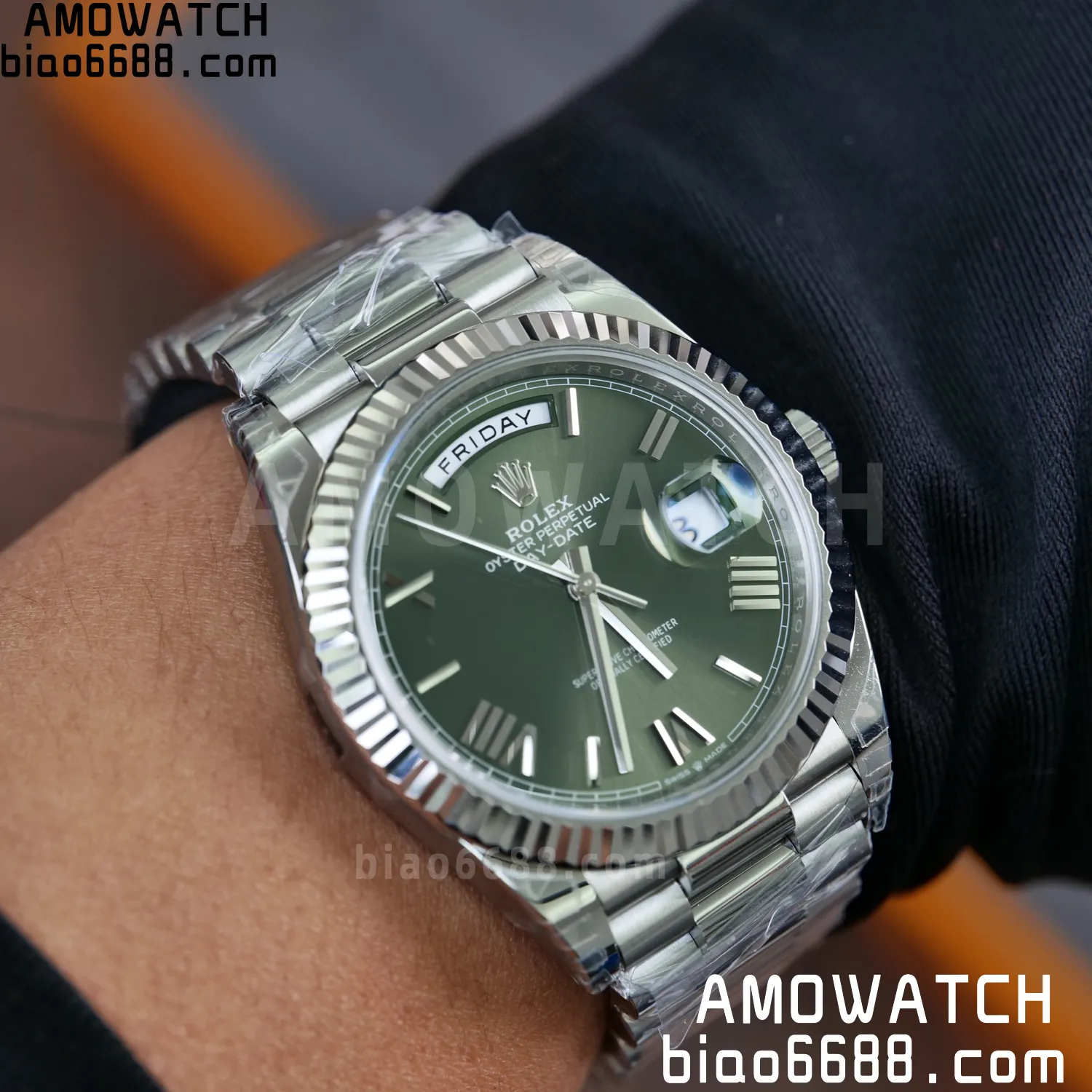 Rolex DayDate 40 228239 VSF 1:1 Best Edition Green Roman Dial on President Bracelet VS3255 V2 88 16fd740969e4634 阿默表行AmoWatch