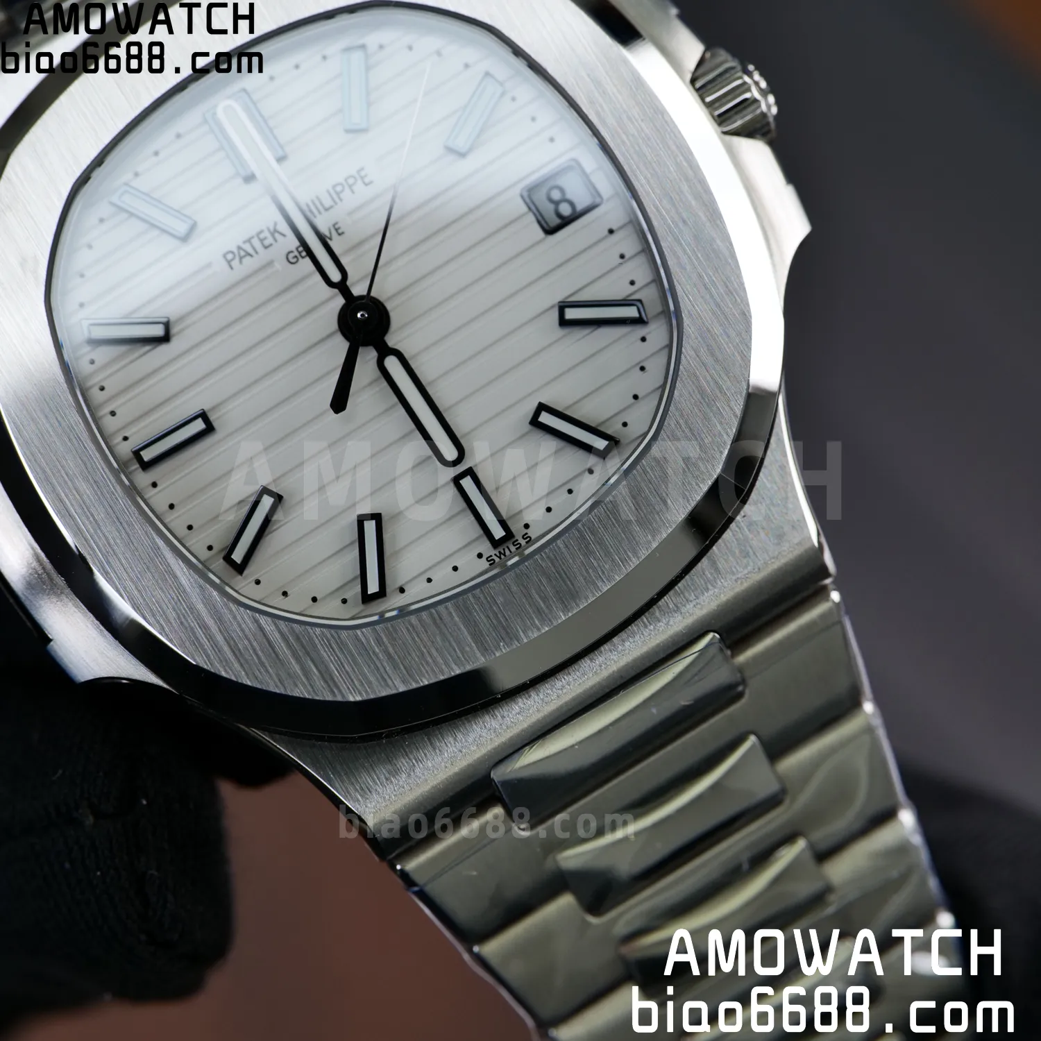 PP Nautilus 5711 DDF 1:1 Best Edition White Dial on SS Bracelet DD324 Super Clone V2 88 174ca168bbe1e40 AMO Watch
