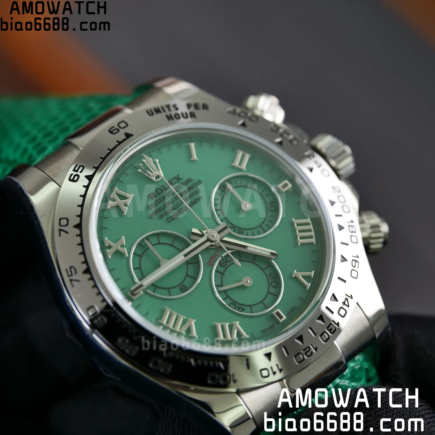 Rolex Daytona 116519 PPM Factory 1:1 Best Edition Green Roman Dial on Leather Strap 4130 85 187f3dd2e41f335 阿默表行AmoWatch