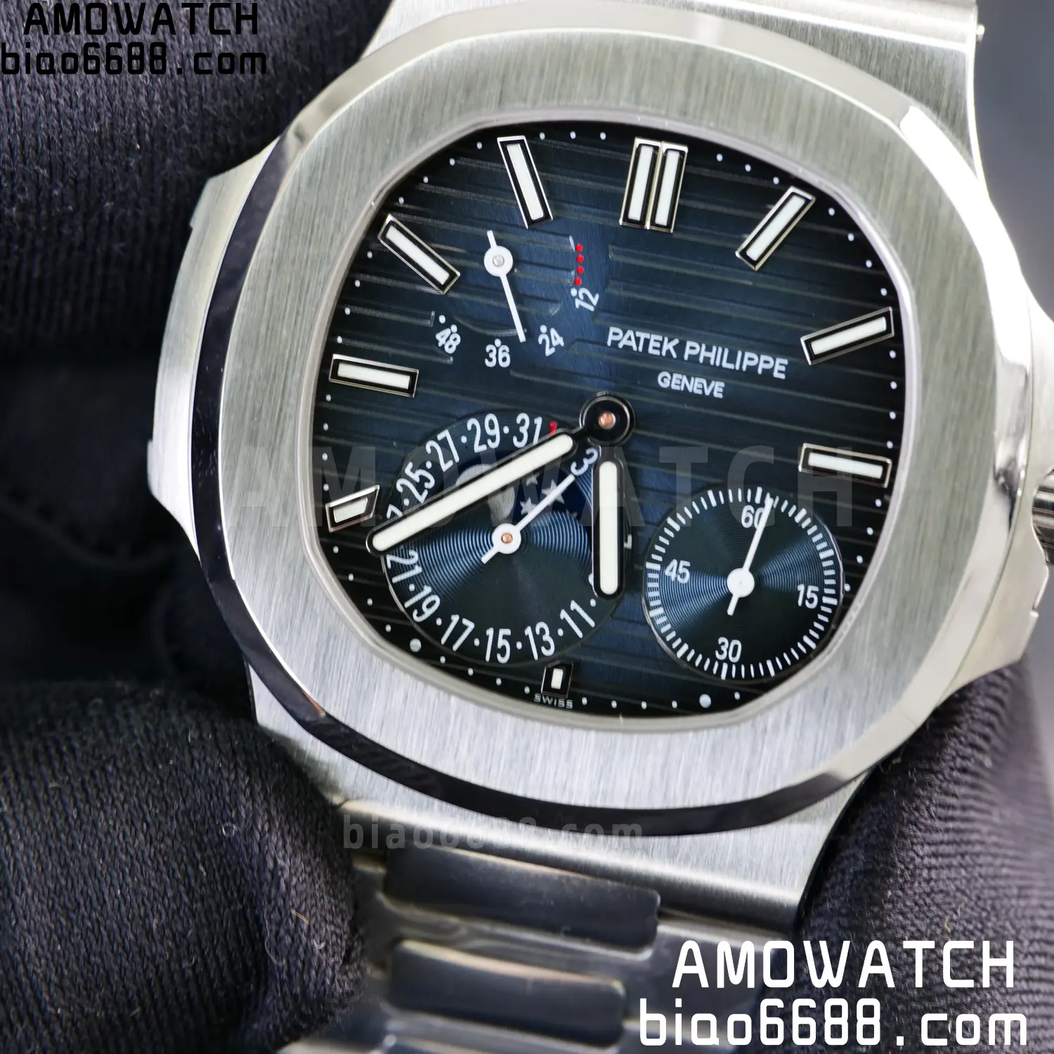 Custom Made PP Nautilus 5712 SW Dial Hands VVS Moon Phase Wheel 110 23b6c0289318d08 AMO Watch