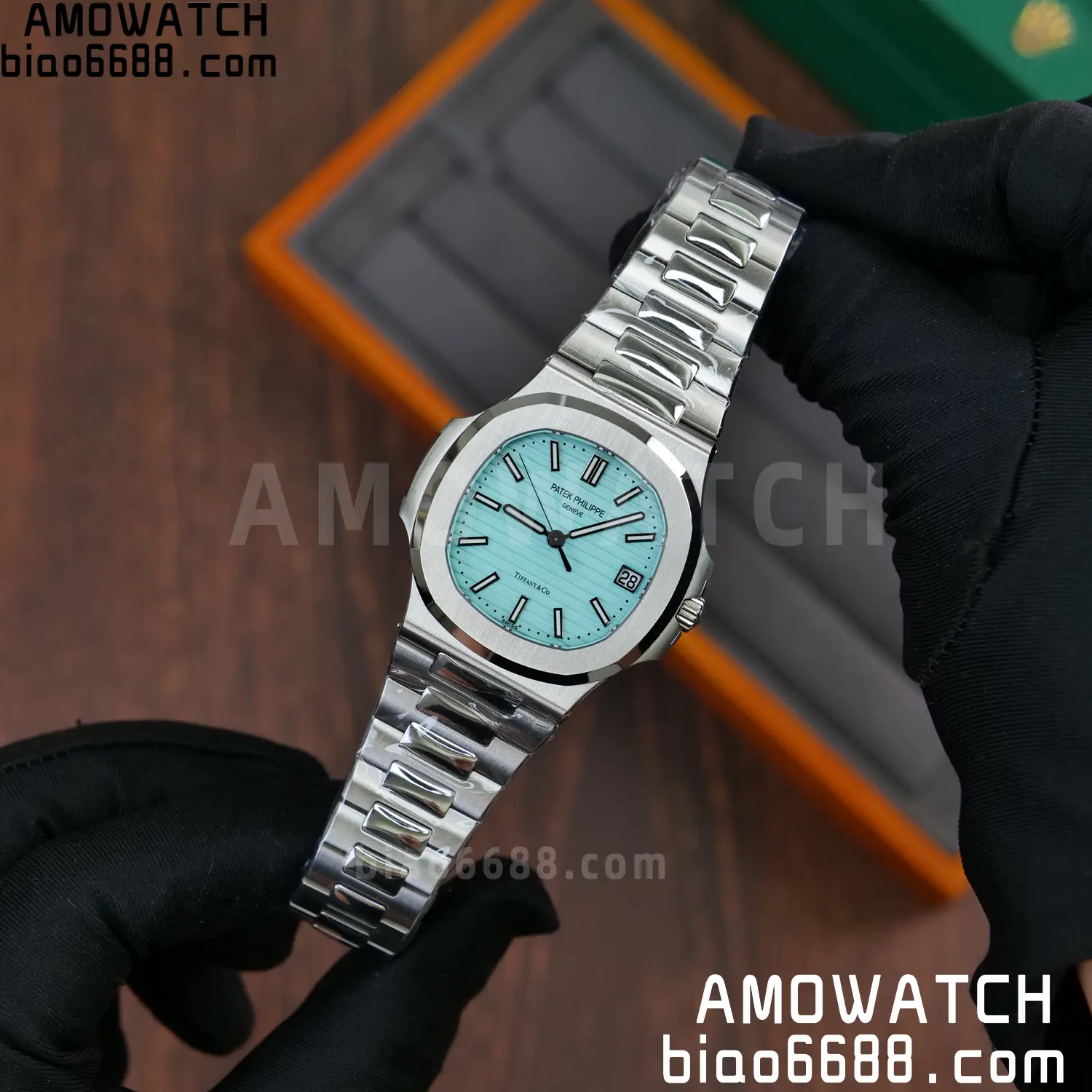 Custom Made PP Nautilus 5711 Tiffany Modified content :SW factory Tiffany Dial 、SW Pointer、DEEP crystal 91 243e85eddd6009c 阿默表行AmoWatch