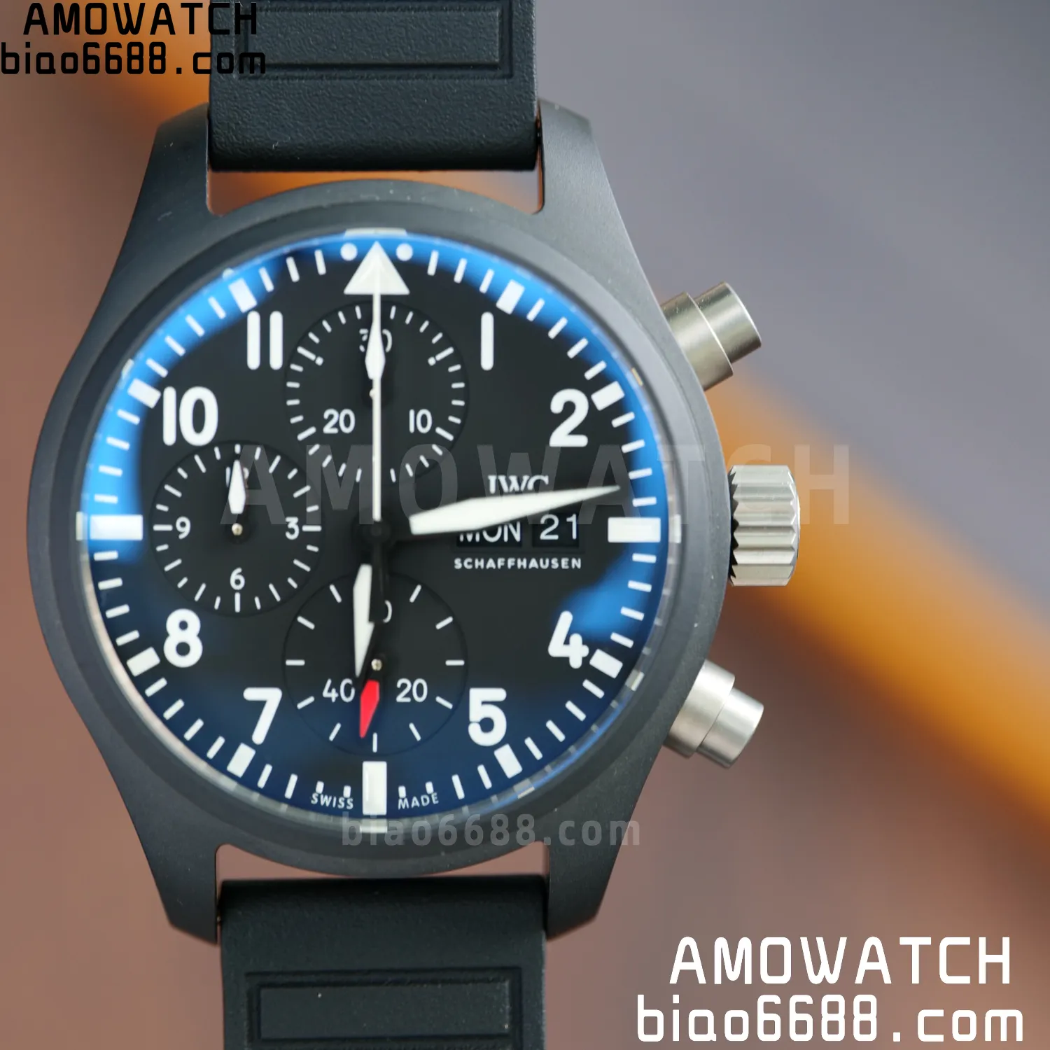 IWC Pilot Chrono IW389401 Black Ceramic APSF 1:1 Best Edition Black Dial SA69385 Super Clone 57 27f8cf88d1b12b2 AMO Watch