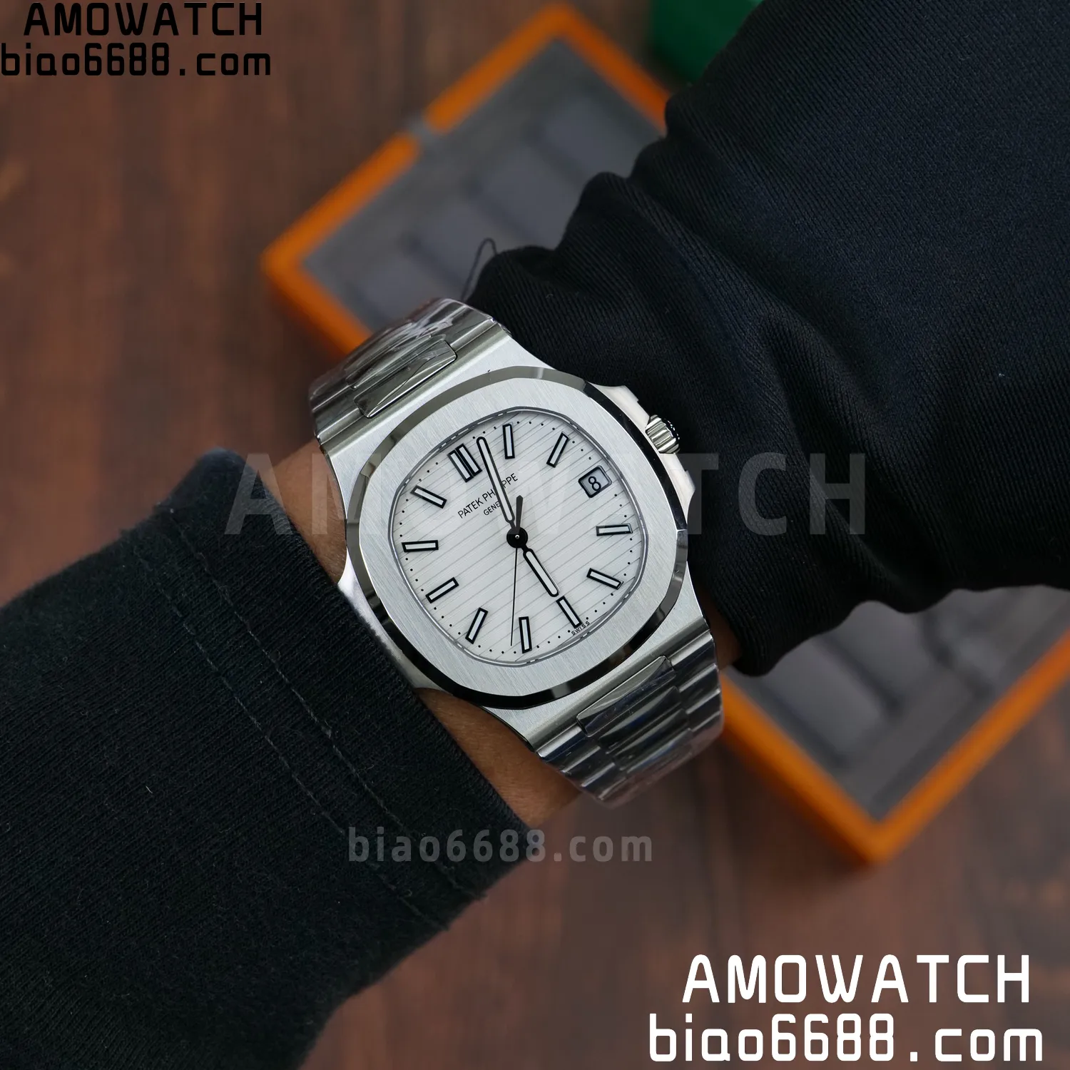PP Nautilus 5711 DDF 1:1 Best Edition White Dial on SS Bracelet DD324 Super Clone V2 101 313cba0653c8552 AMO Watch