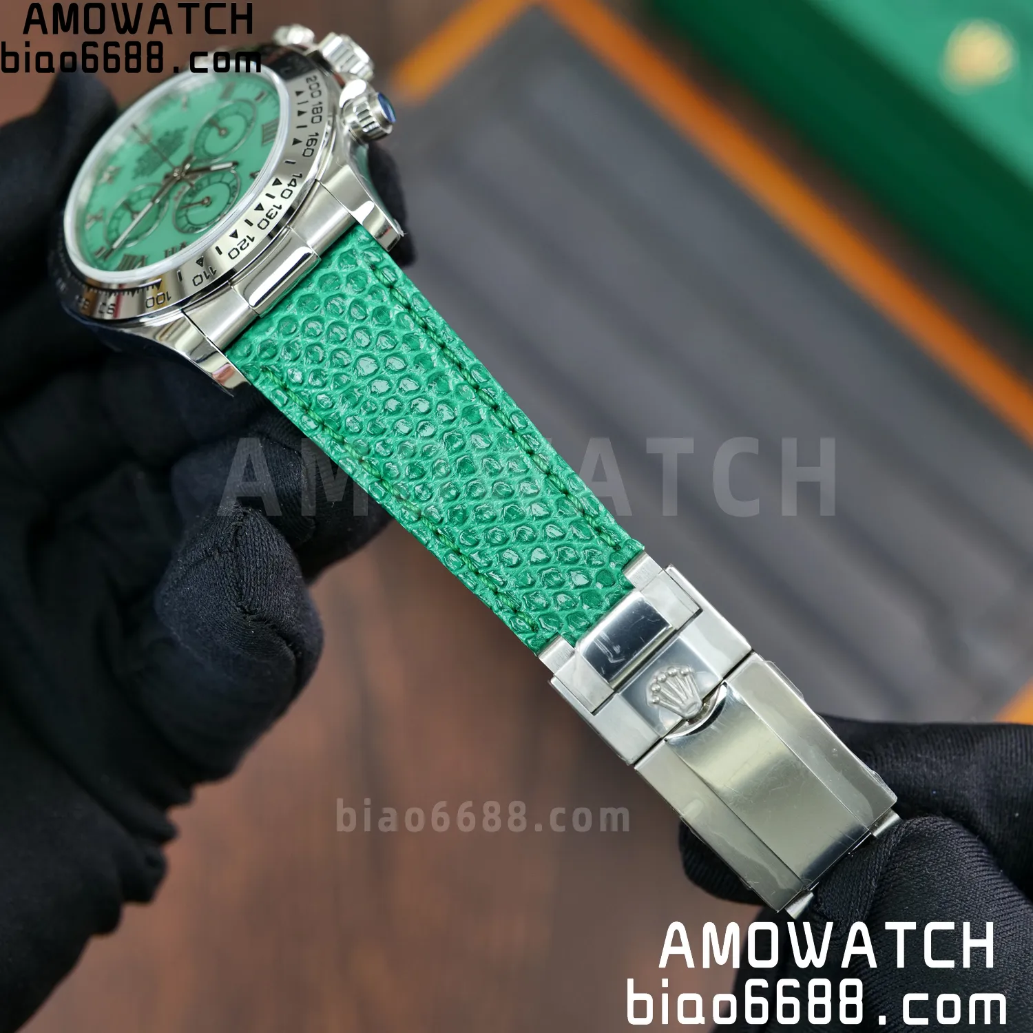 Rolex Daytona 116519 PPM Factory 1:1 Best Edition Green Roman Dial on Leather Strap 4130 72 366506e96df0f2a 阿默表行AmoWatch