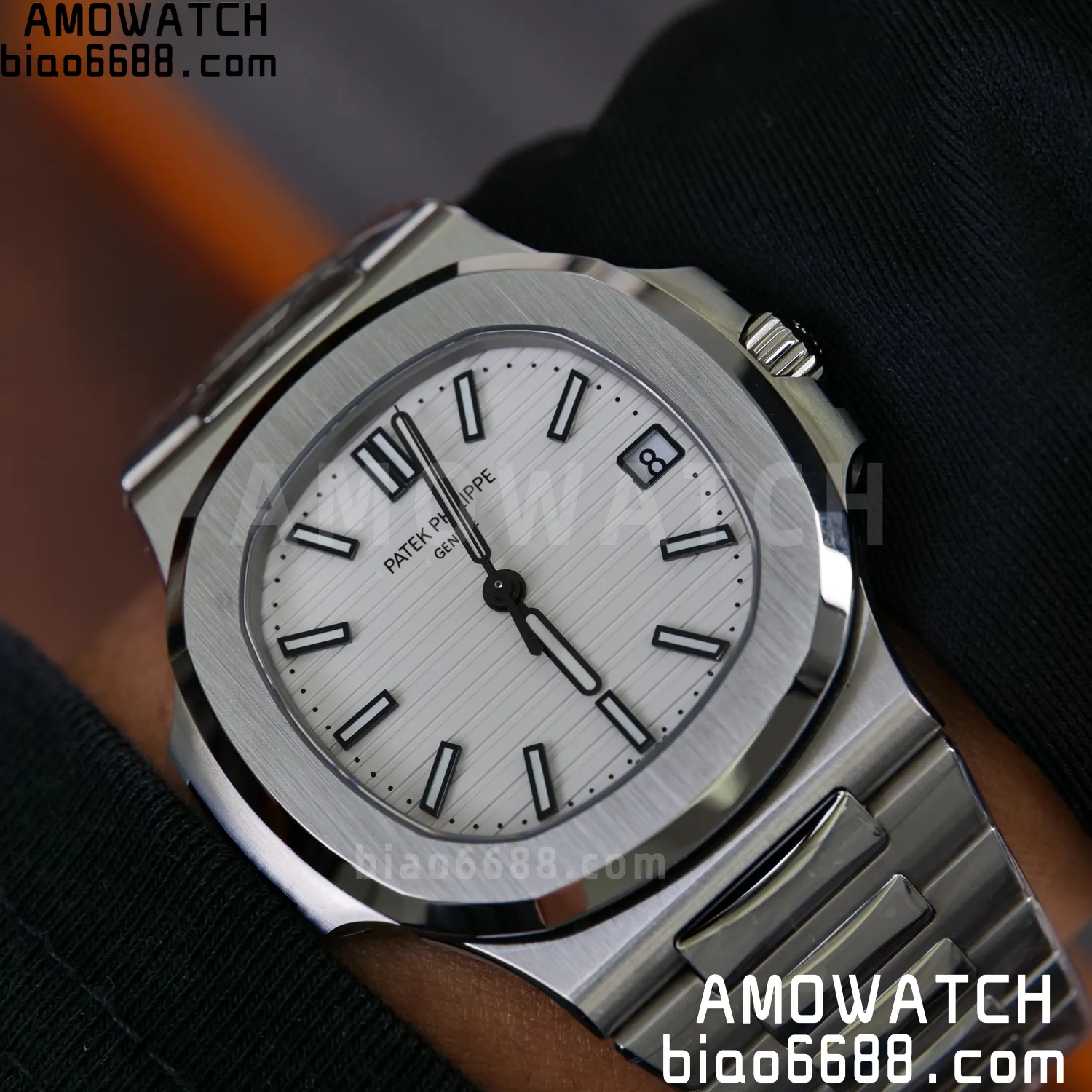 PP Nautilus 5711 DDF 1:1 Best Edition White Dial on SS Bracelet DD324 Super Clone V2 102 3b23d3509ec326a AMO Watch